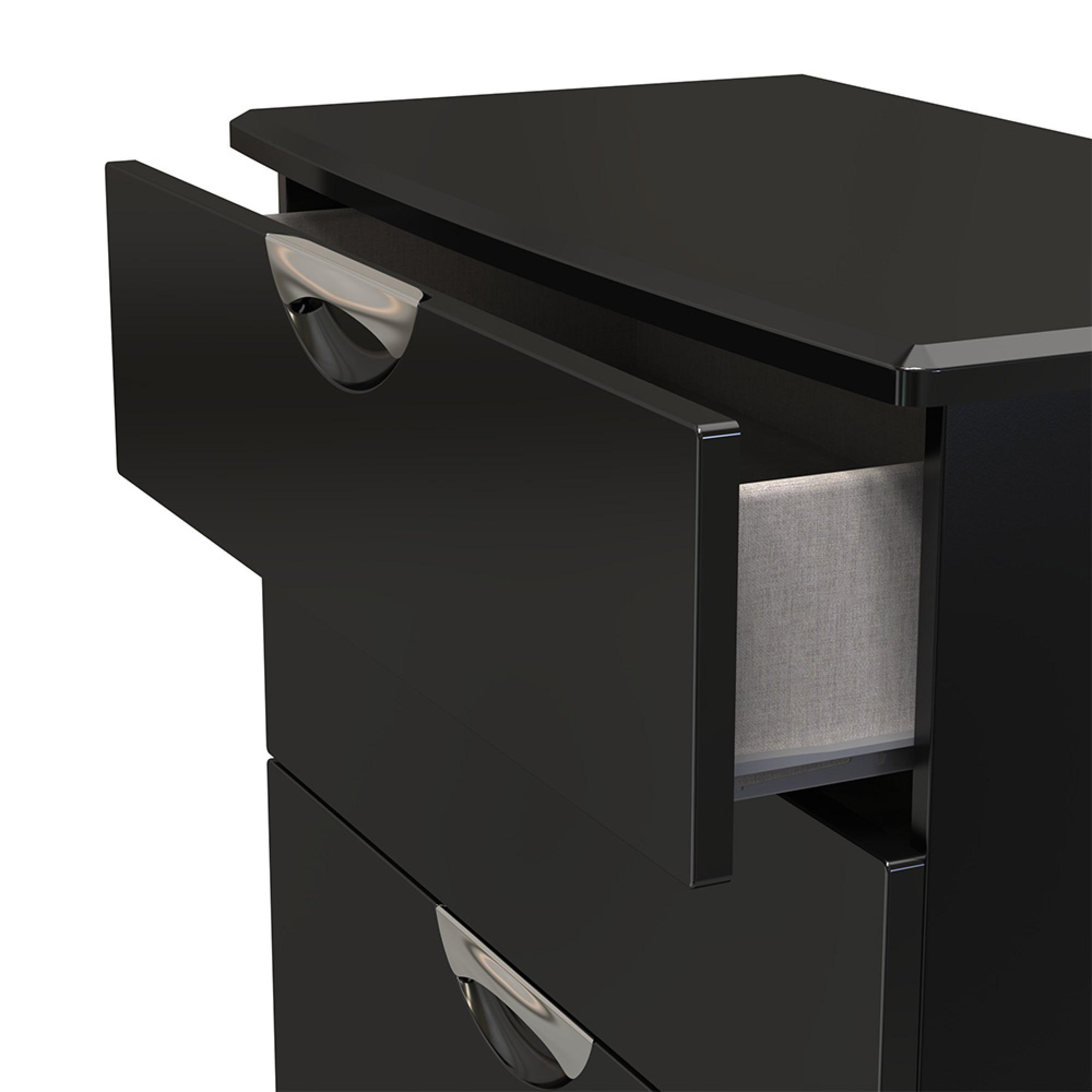 Camden Chest - 4 Drawer - Deep - Black Gloss