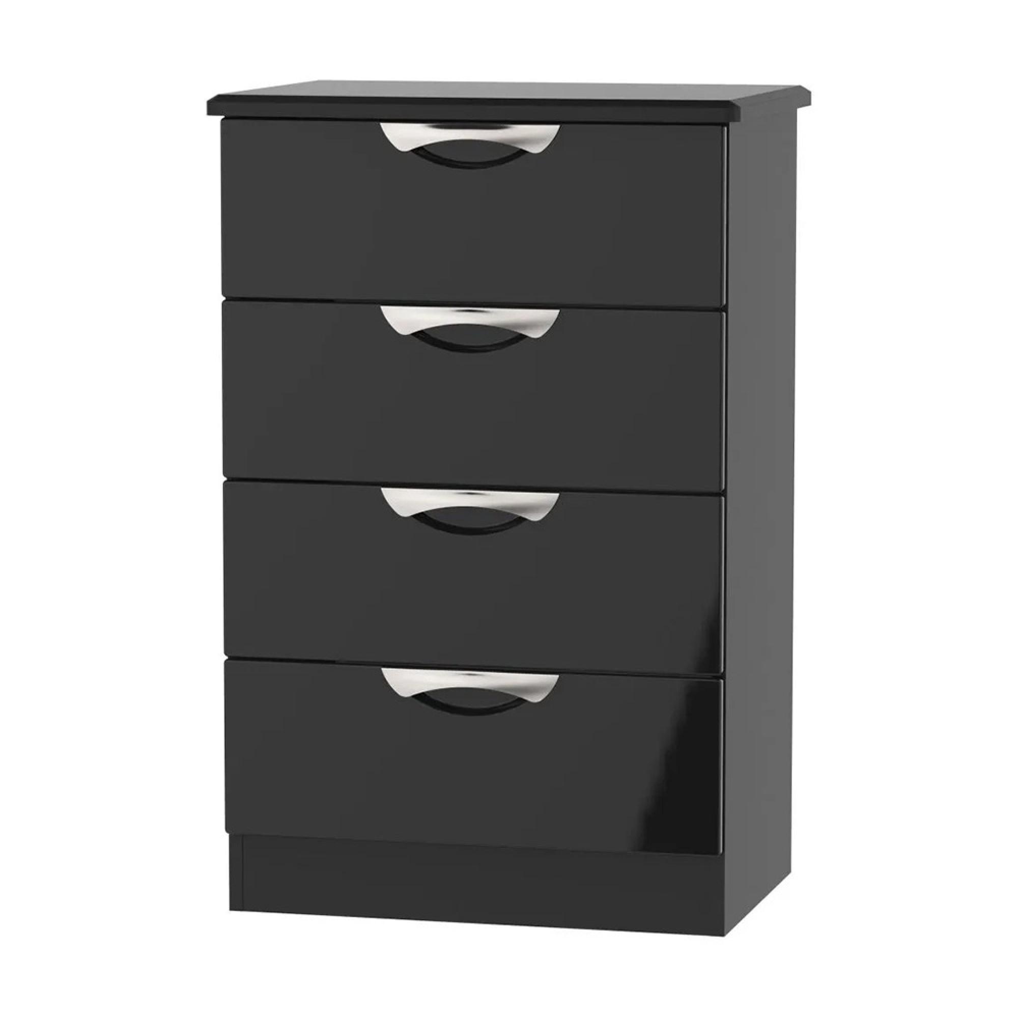 Camden Chest - 4 Drawer - Midi - Black Gloss