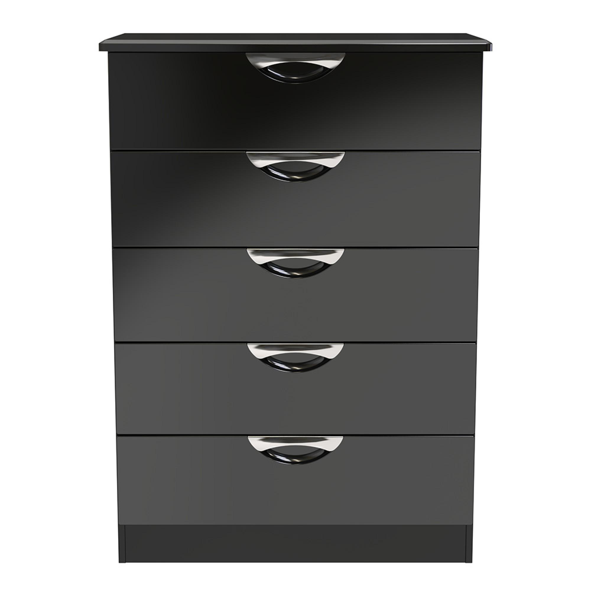 Camden Chest - 5 Drawer - Black Gloss