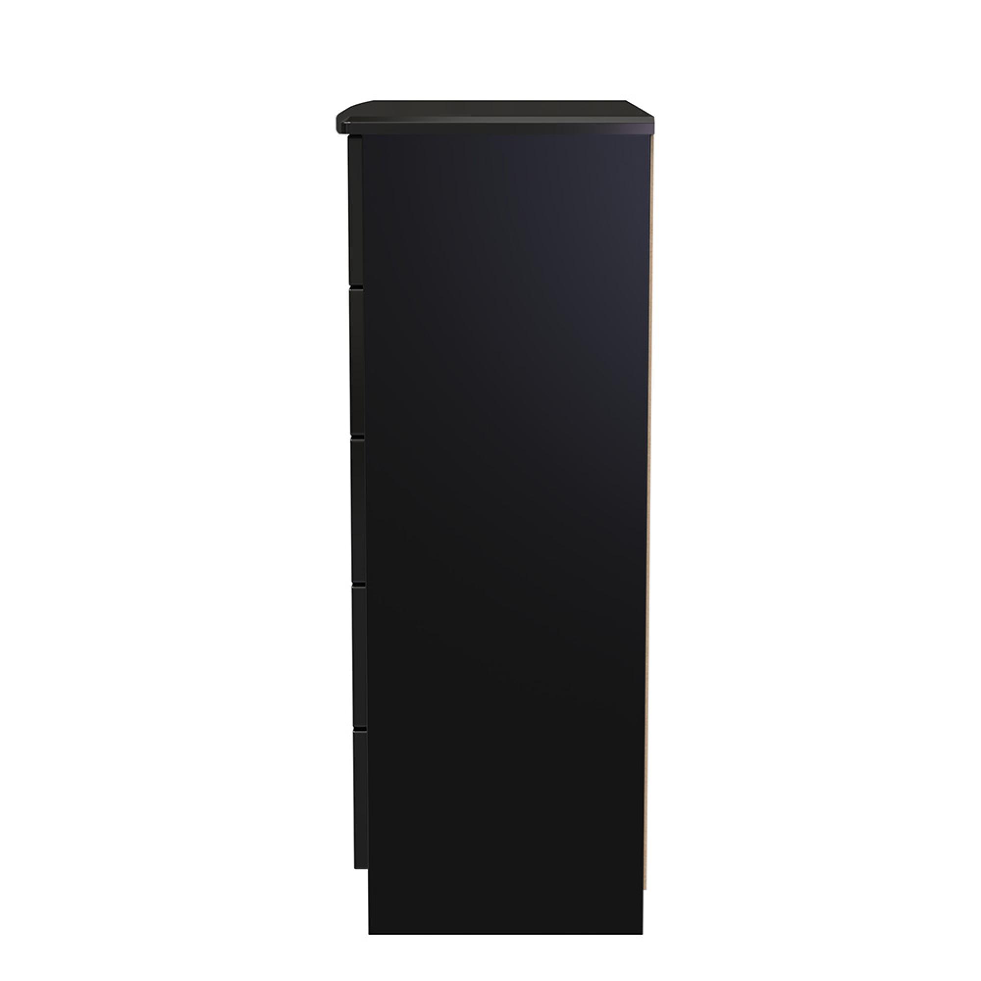 Camden Chest - 5 Drawer - Black Gloss