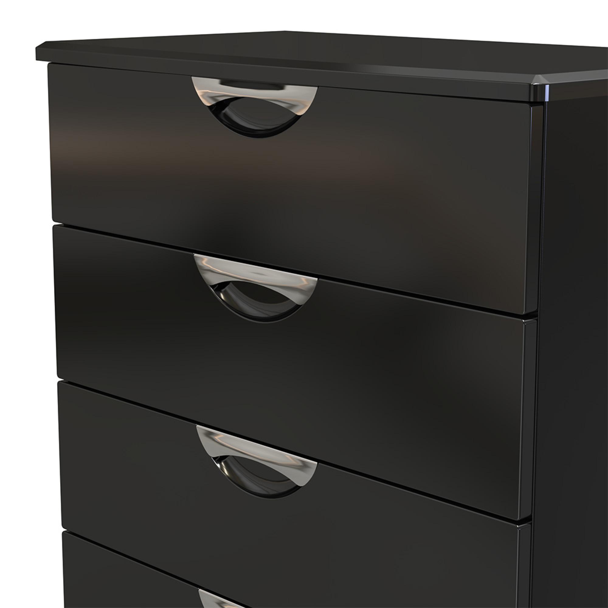 Camden Chest - 5 Drawer - Black Gloss
