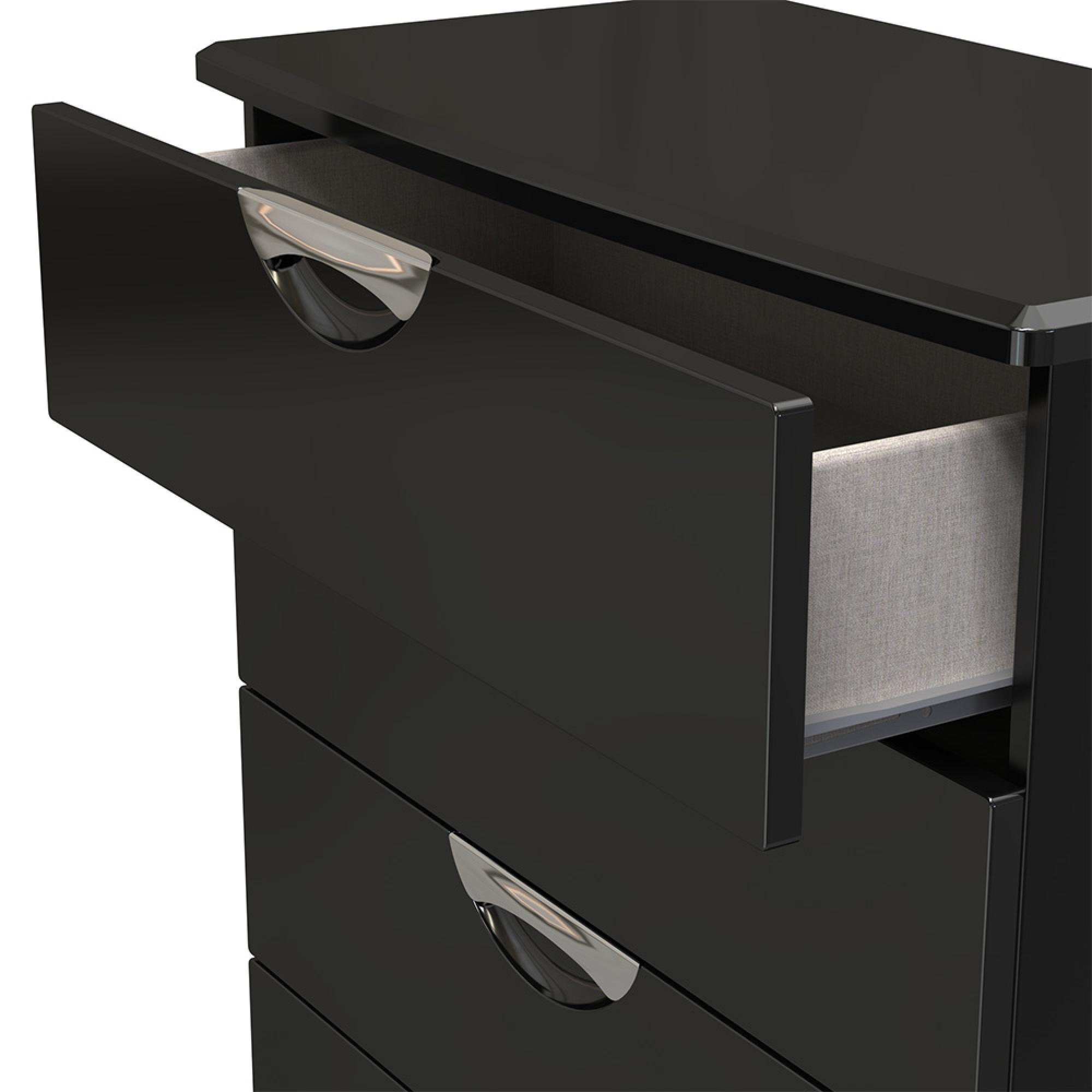 Camden Chest - 5 Drawer - Black Gloss