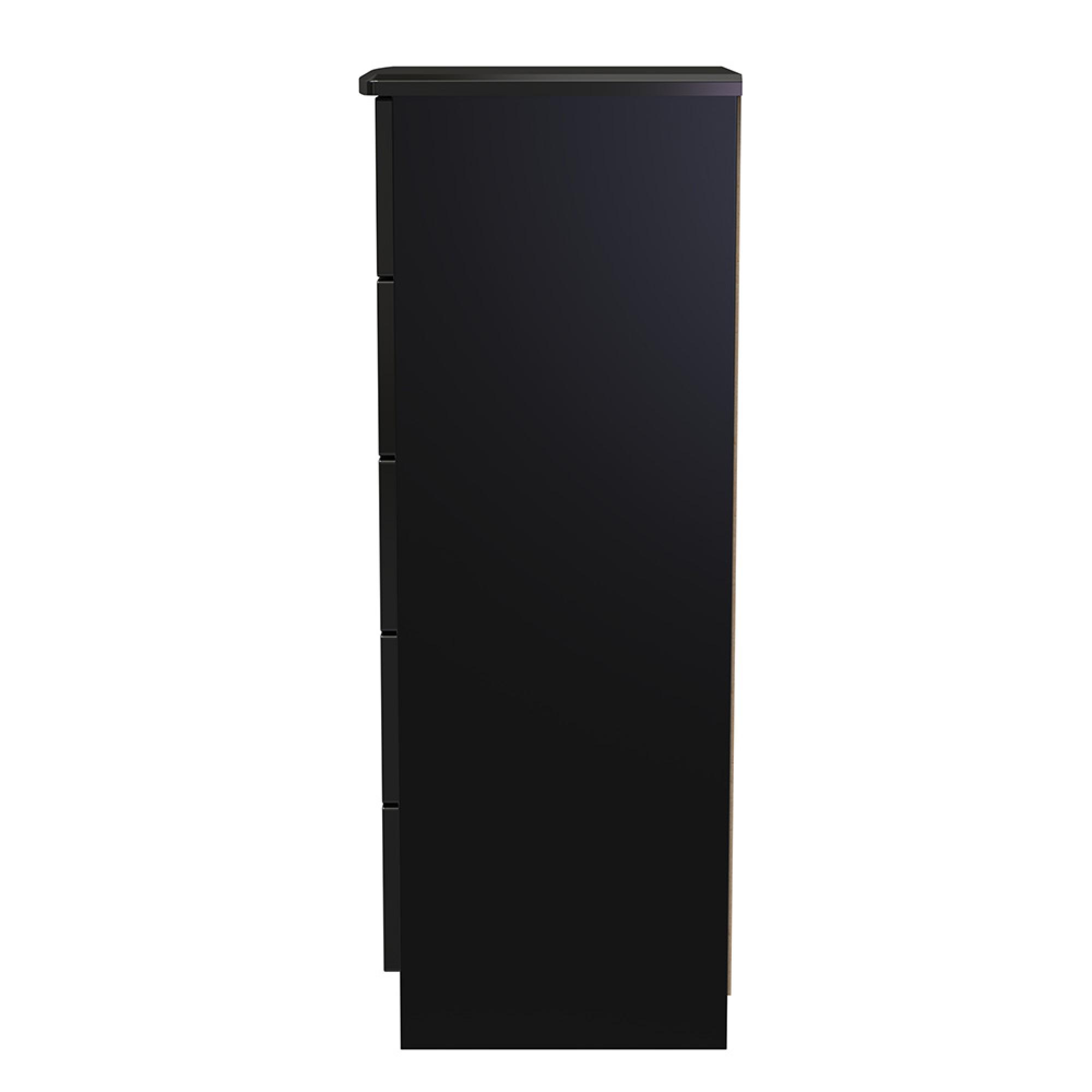 Camden Chest - 5 Drawer - Narrow - Black Gloss