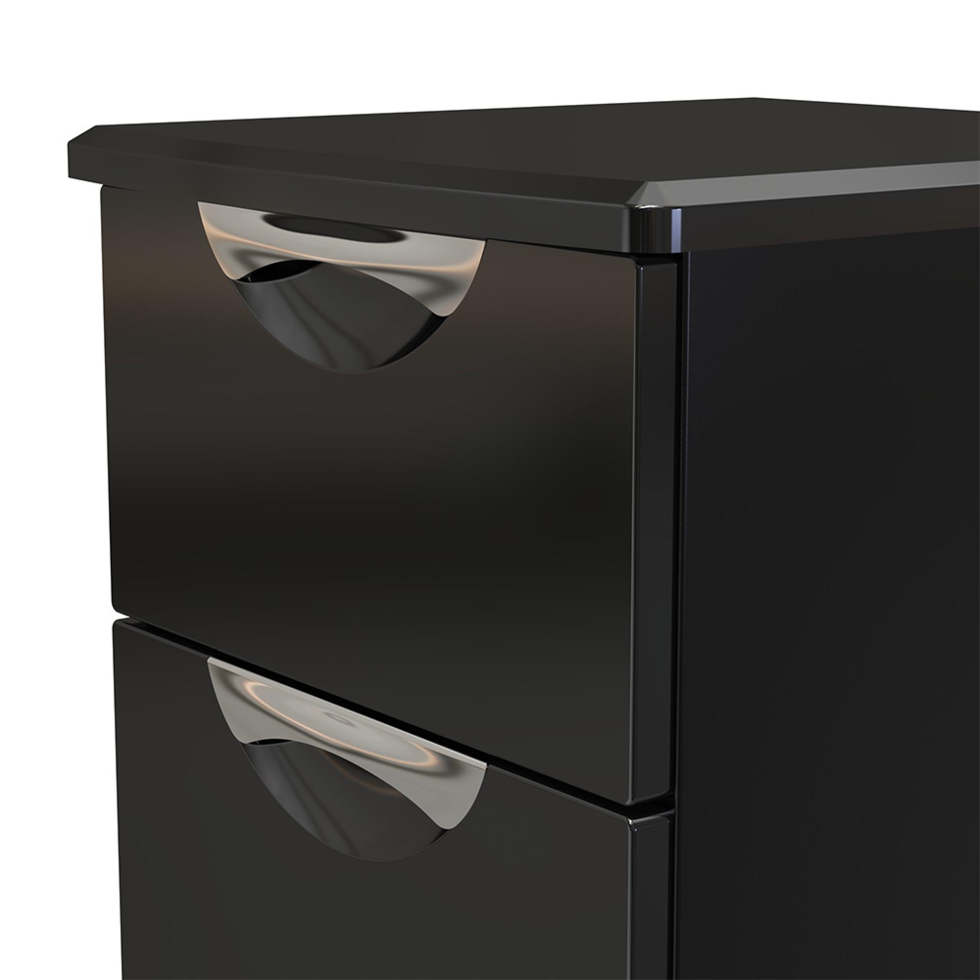 Camden Chest - 5 Drawer - Narrow - Black Gloss