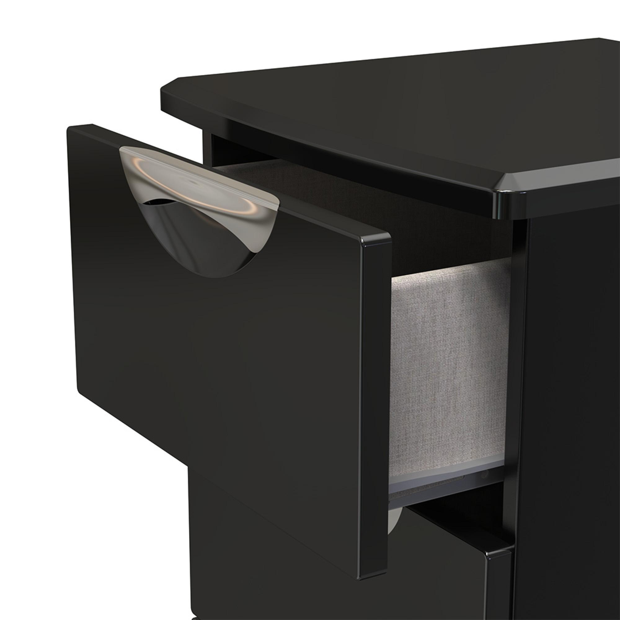 Camden Chest - 5 Drawer - Narrow - Black Gloss