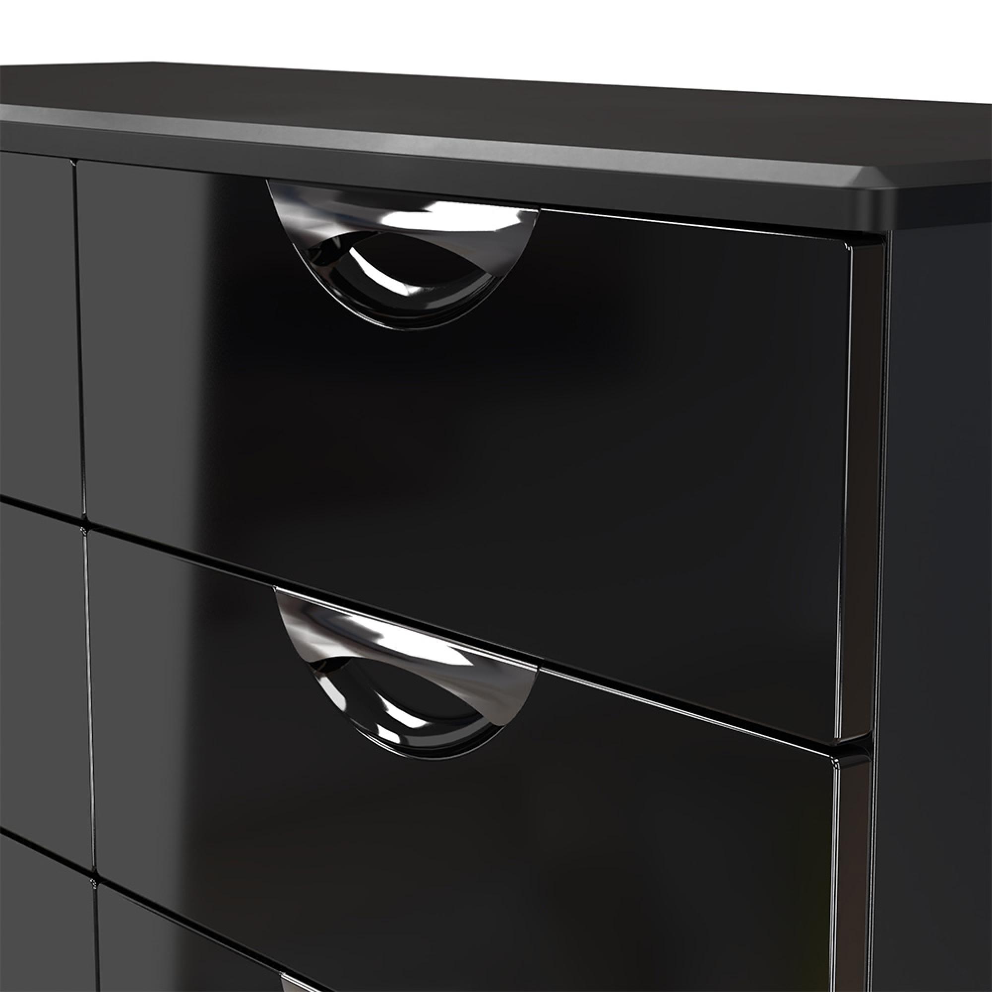 Camden Chest - 6 Drawer - Midi - Black Gloss