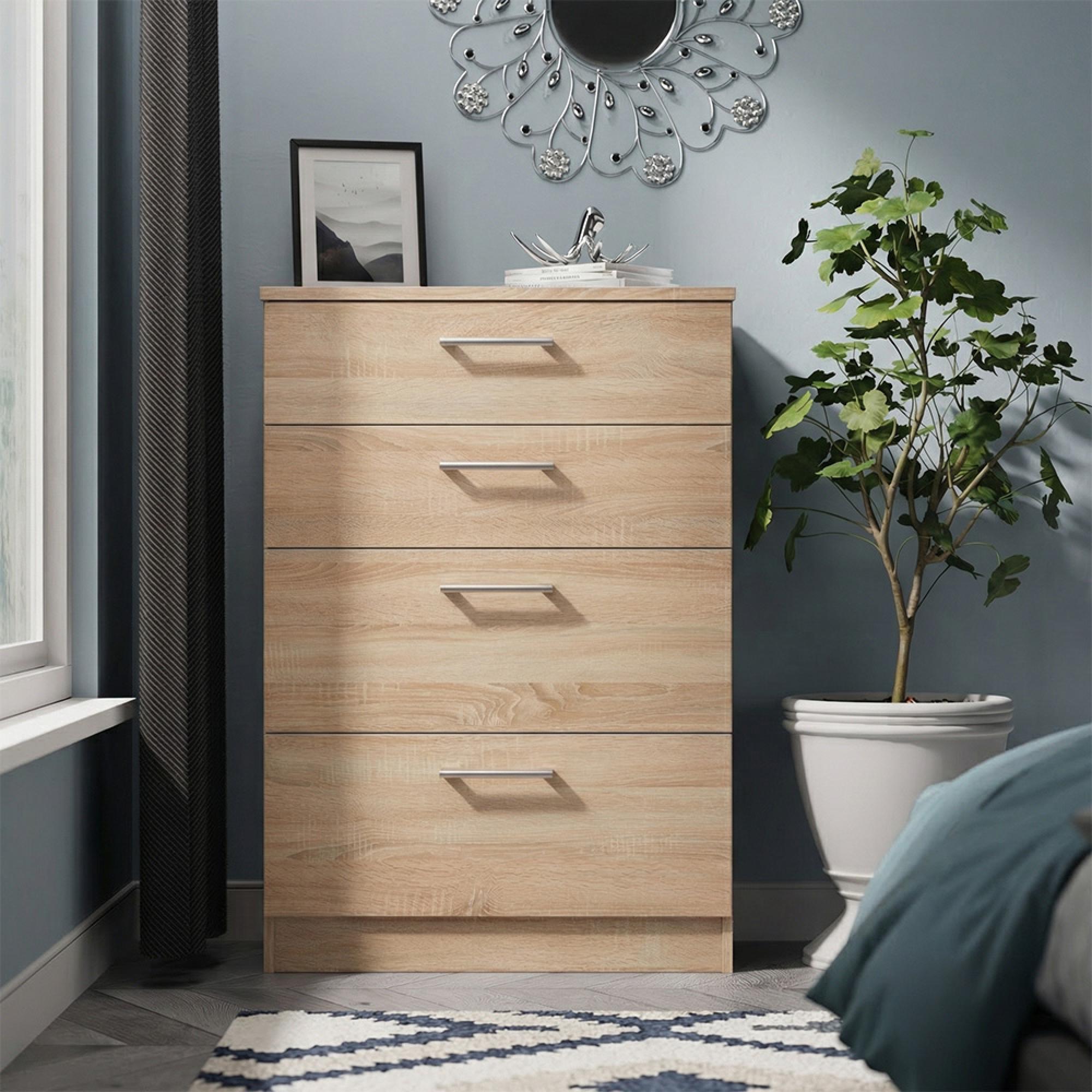 Devon Deep Chest - 4 Drawer - Oak