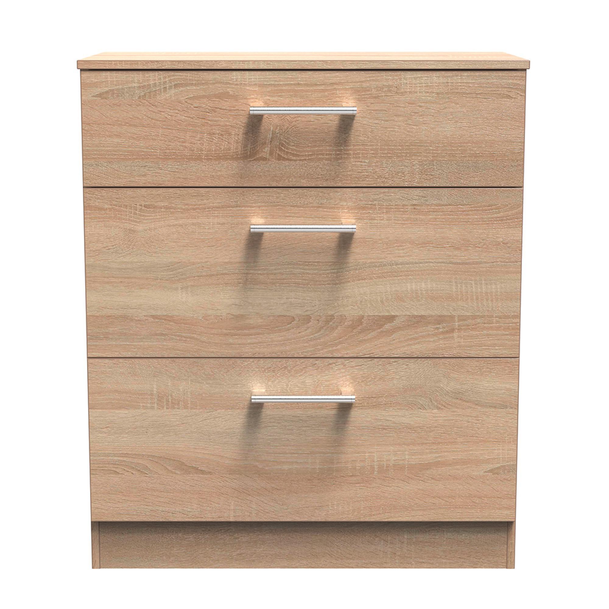 Devon Deep Chest - 3 Drawer - Oak