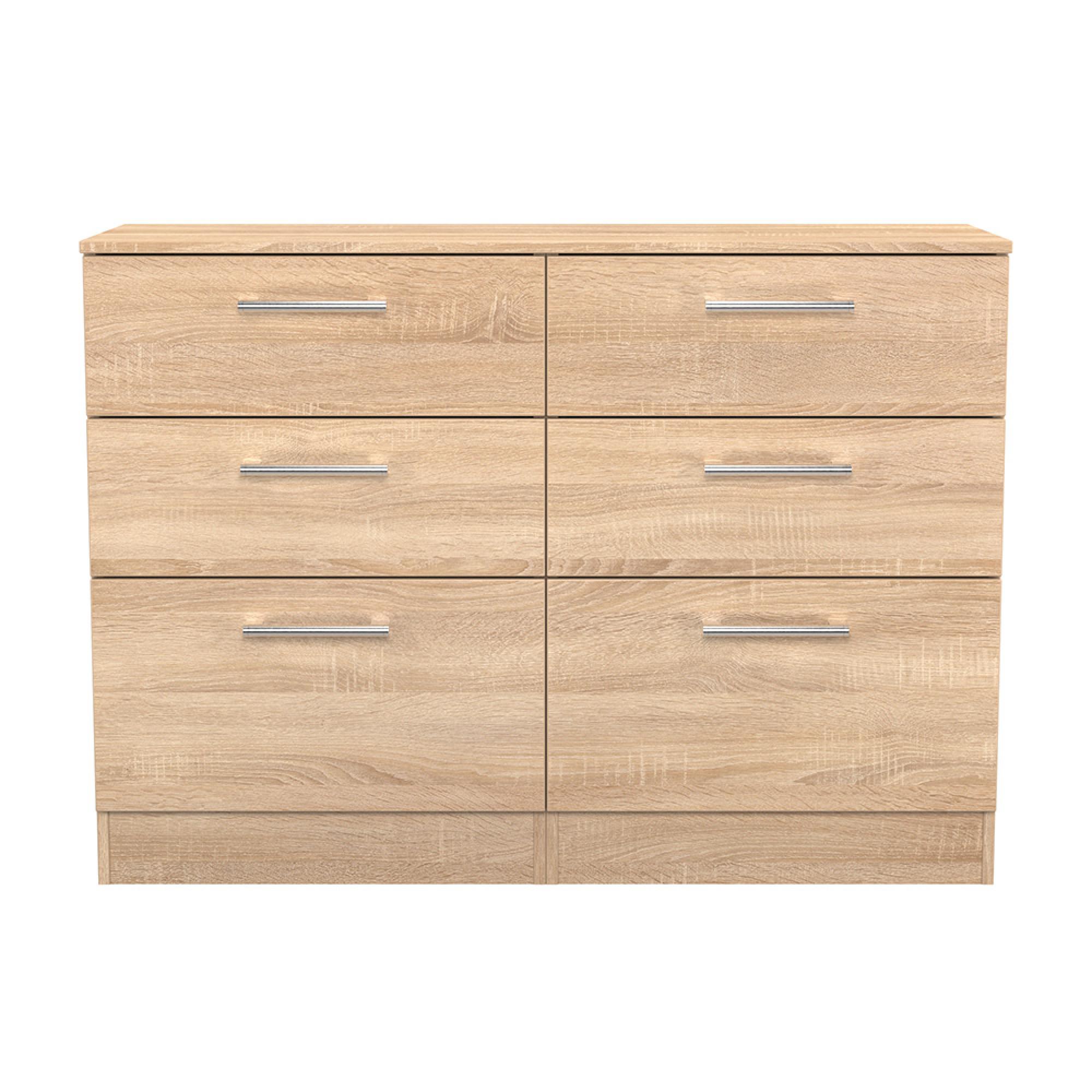 Devon Midi Chest - 6 Drawer - Oak