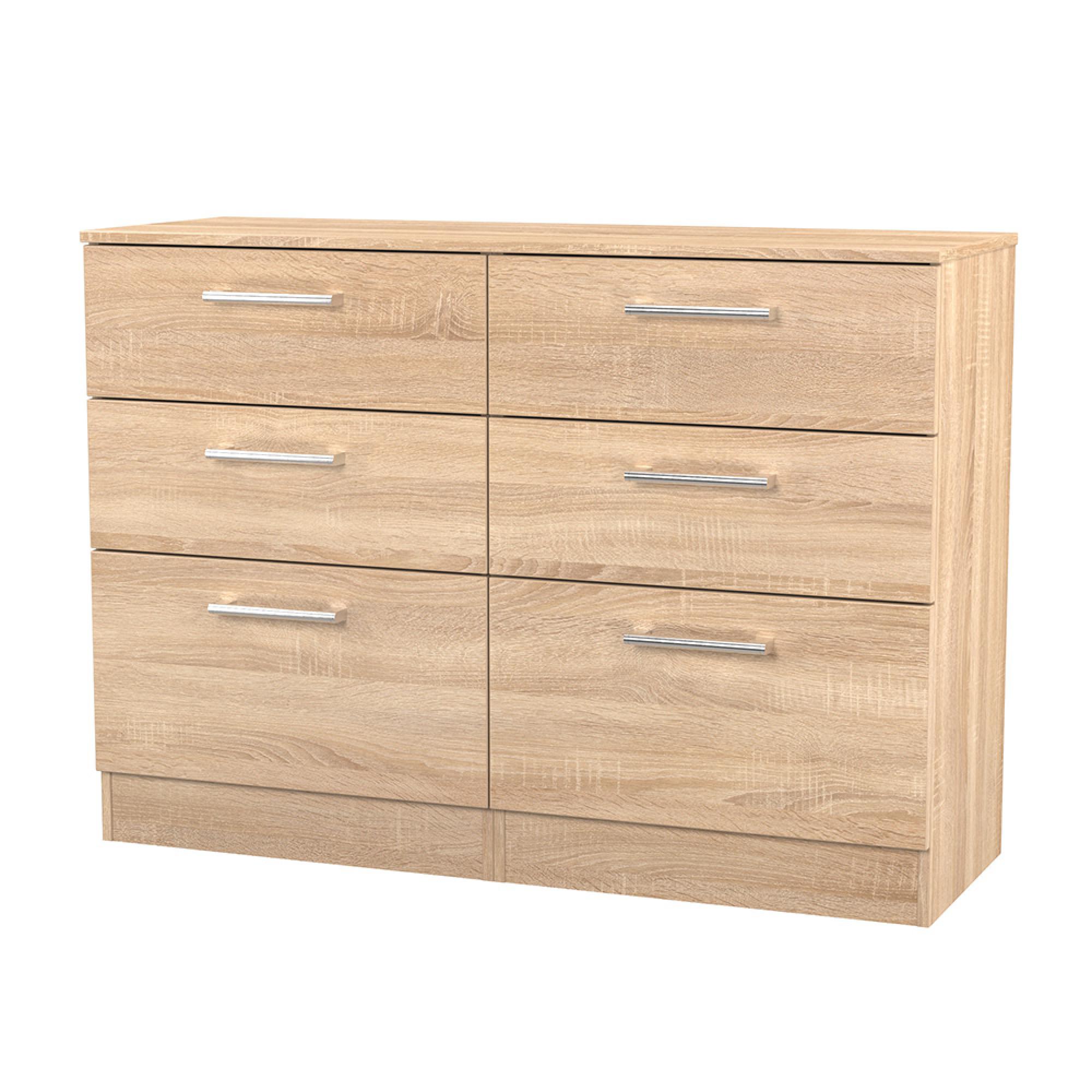 Devon Midi Chest - 6 Drawer - Oak