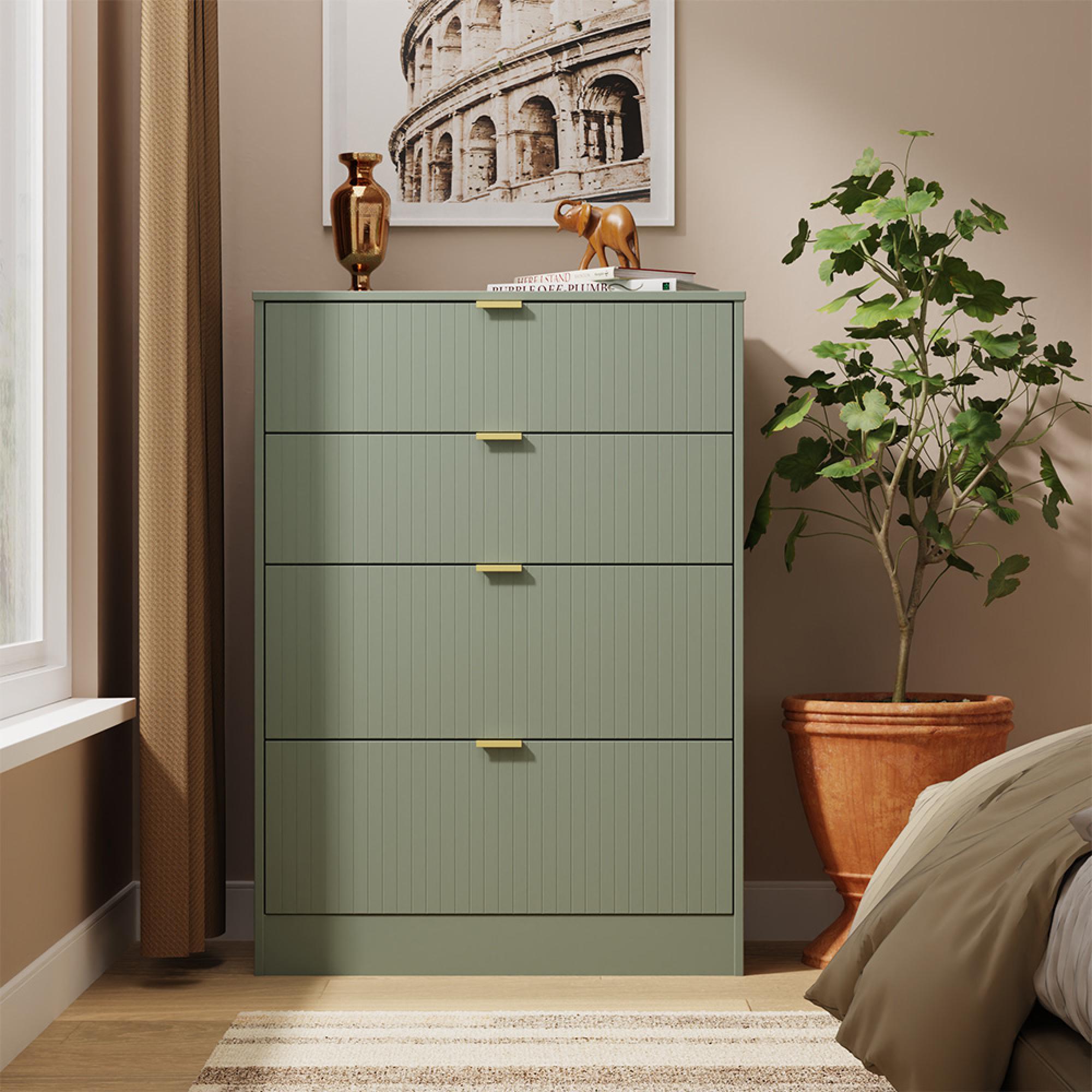 Nashville Chest - Deep - 4 Drawer - Green