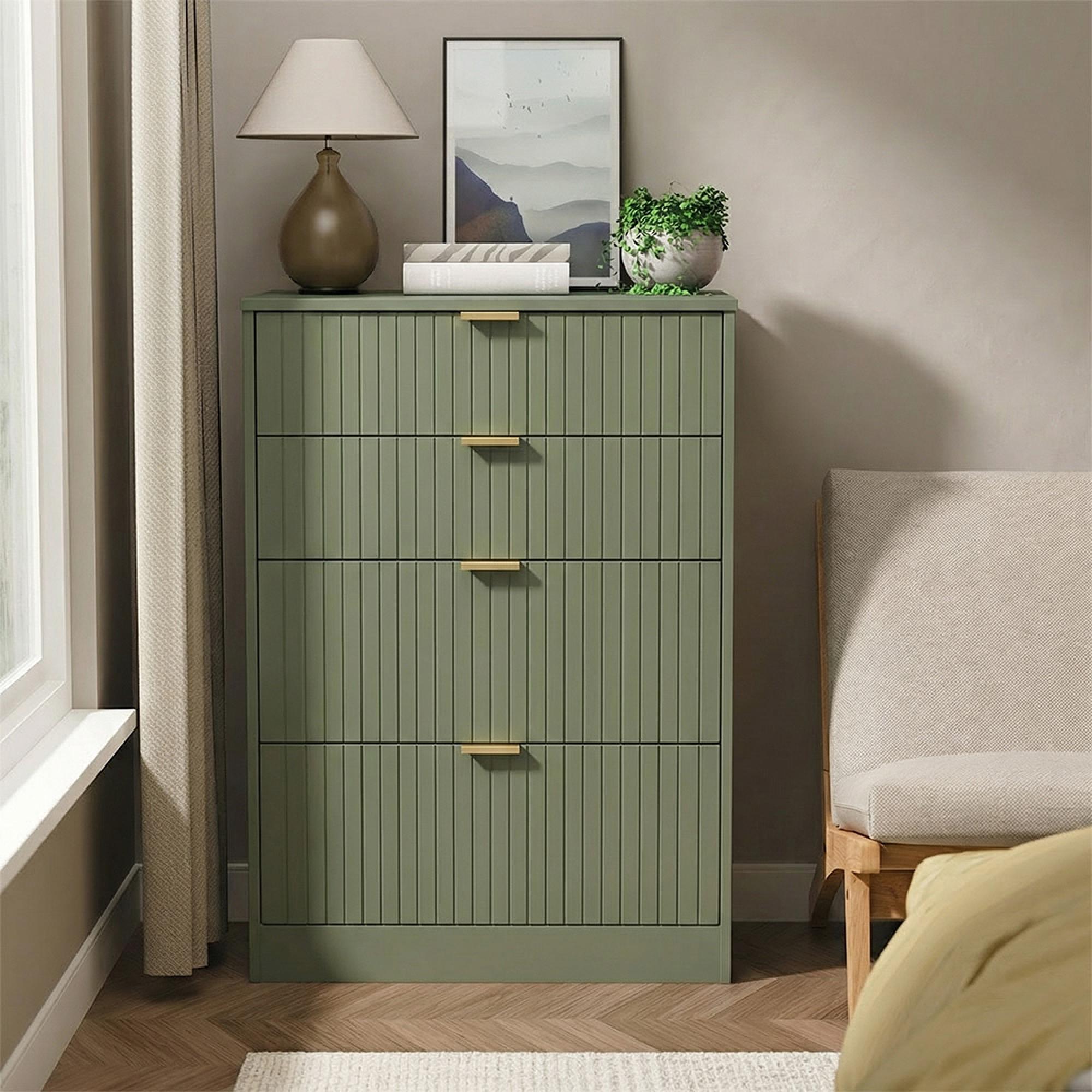 Nashville Chest - Deep Midi - 4 Drawer - Green