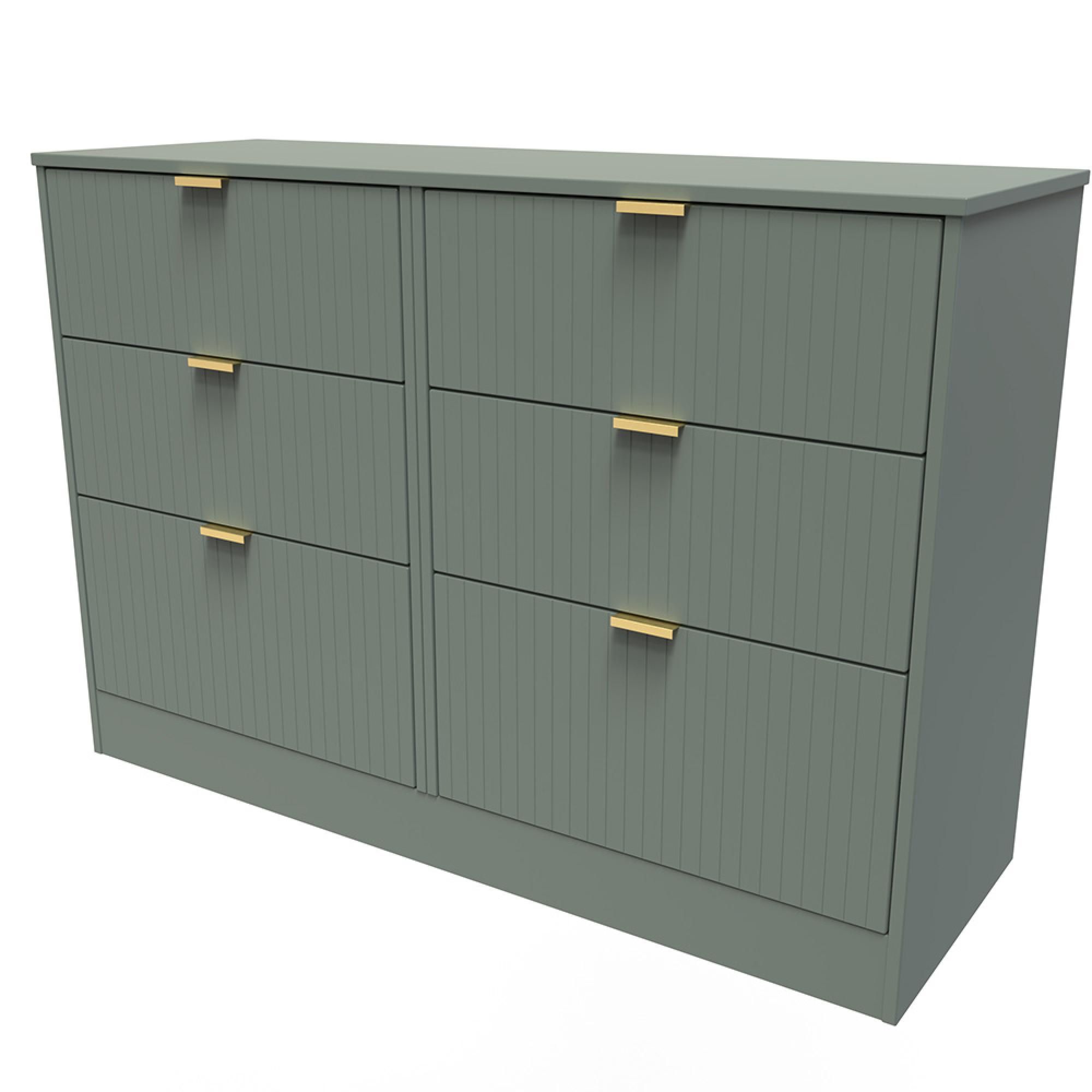 Nashville Chest - Midi - 6 Drawer - Green