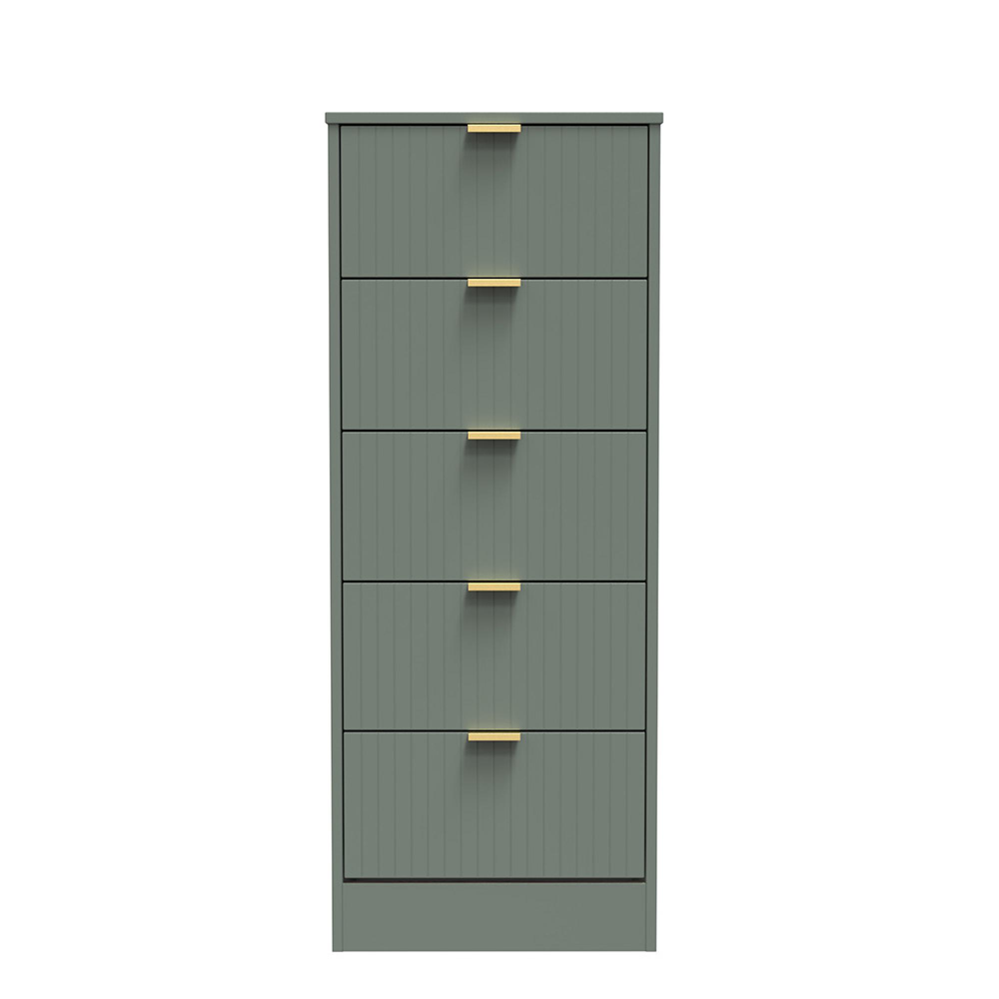 Nashville Chest - Narrow - 5 Drawer - Green