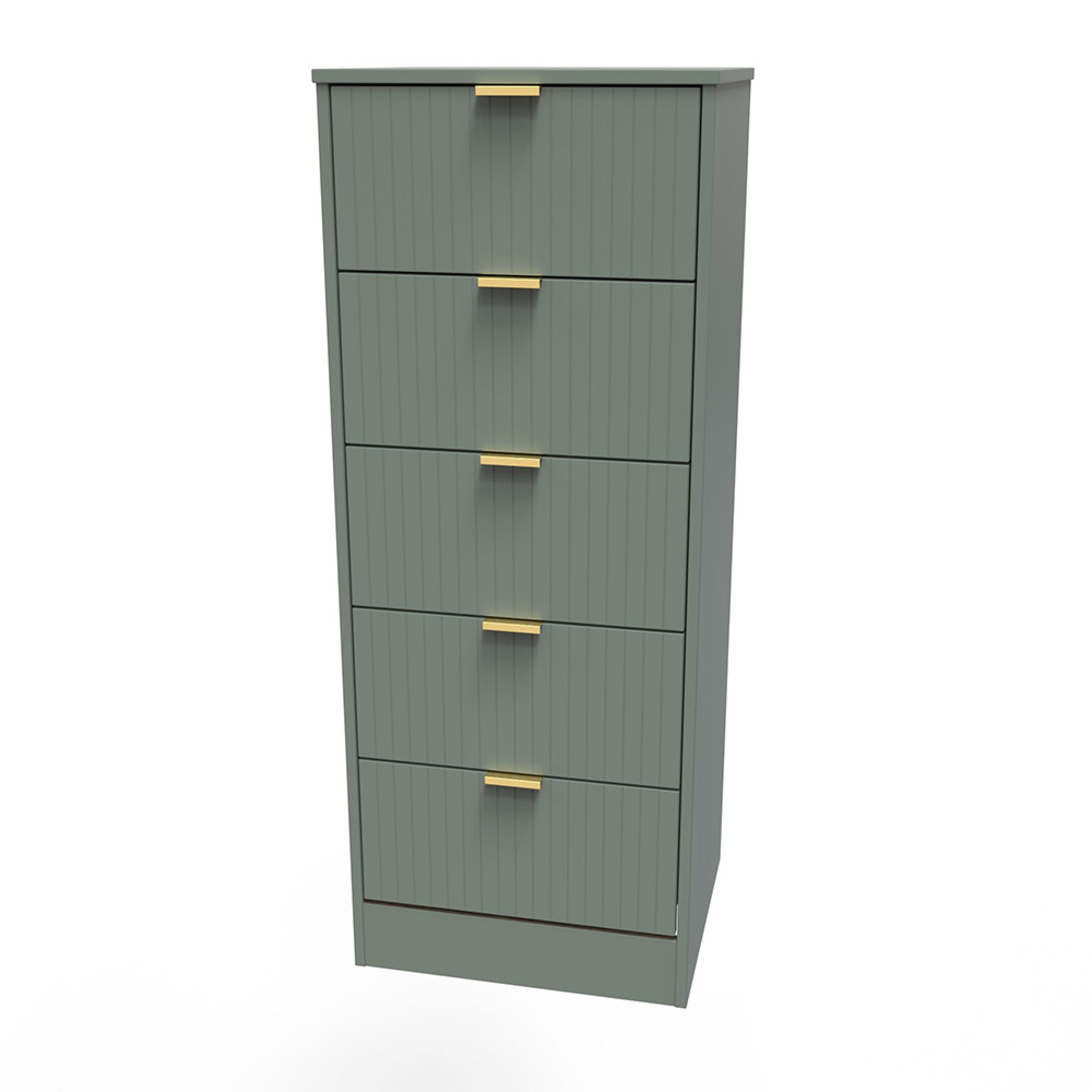 Nashville Chest - Narrow - 5 Drawer - Green
