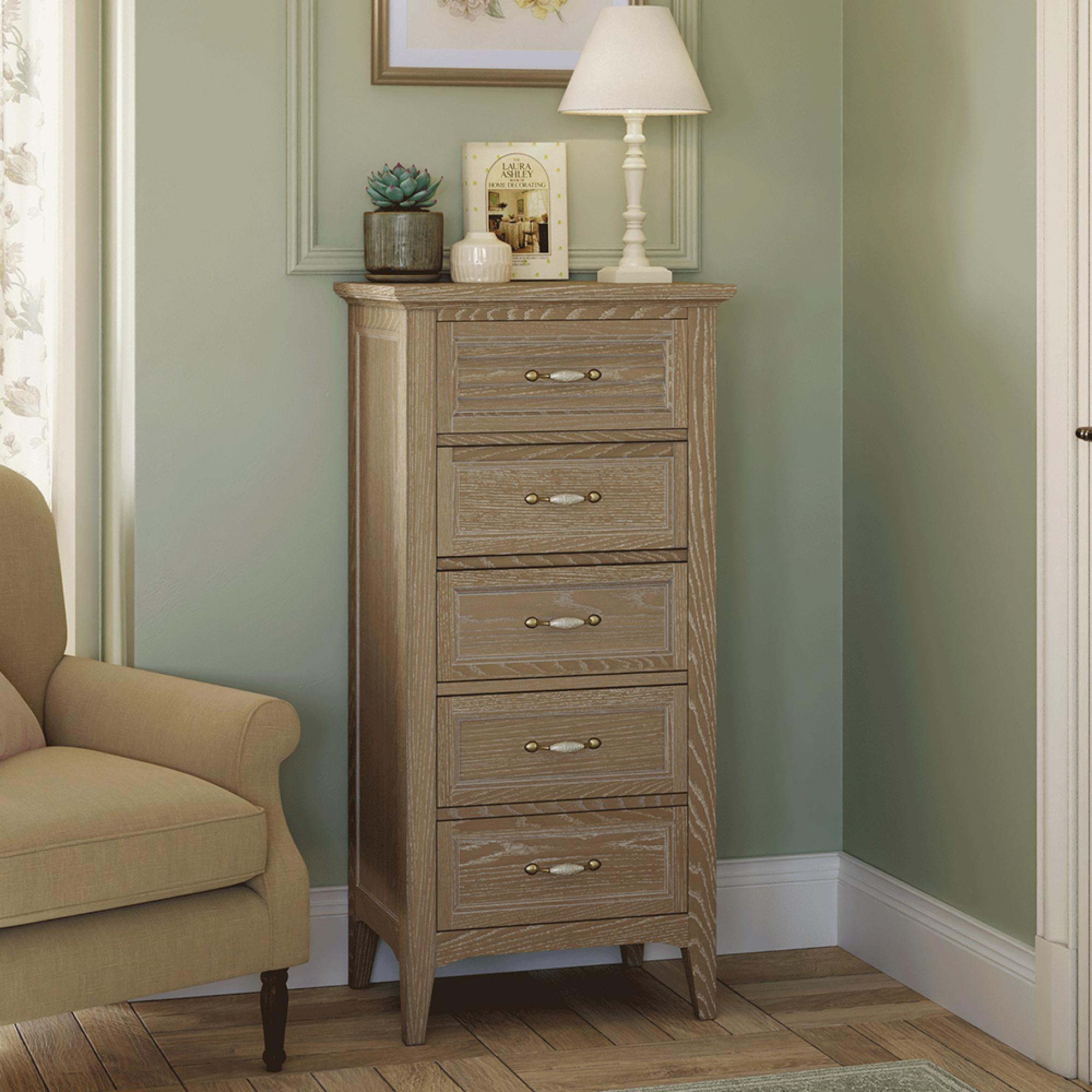 Ennis Chest - 5 Drawer - Tall - Natural Matt Lacquered