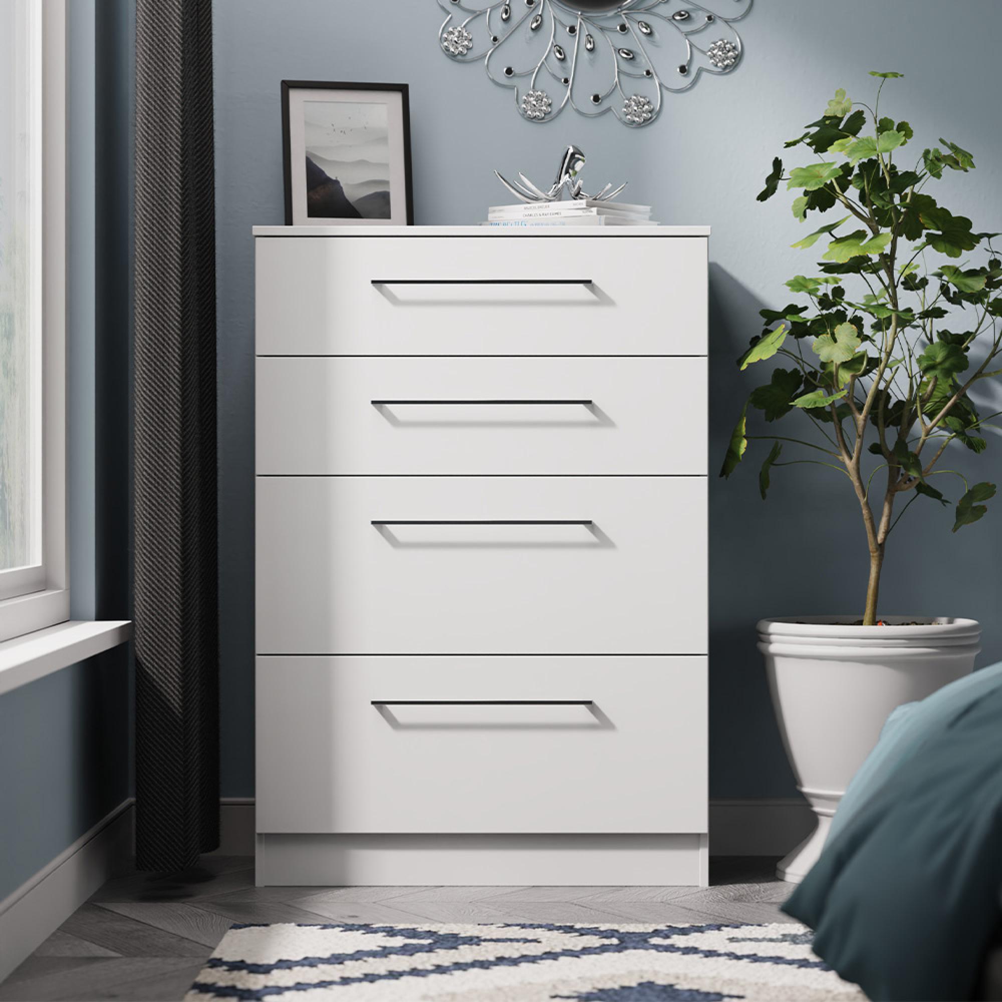 Worcester Chest - 4 Drawer - Deep - White