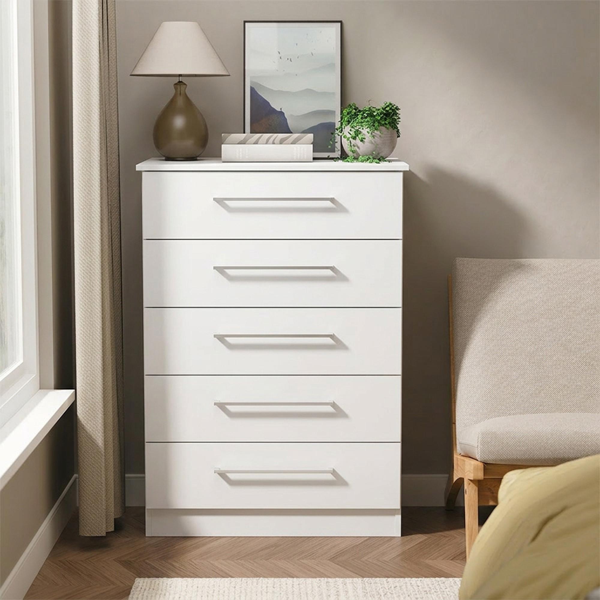 Worcester Chest - 5 Drawer - White