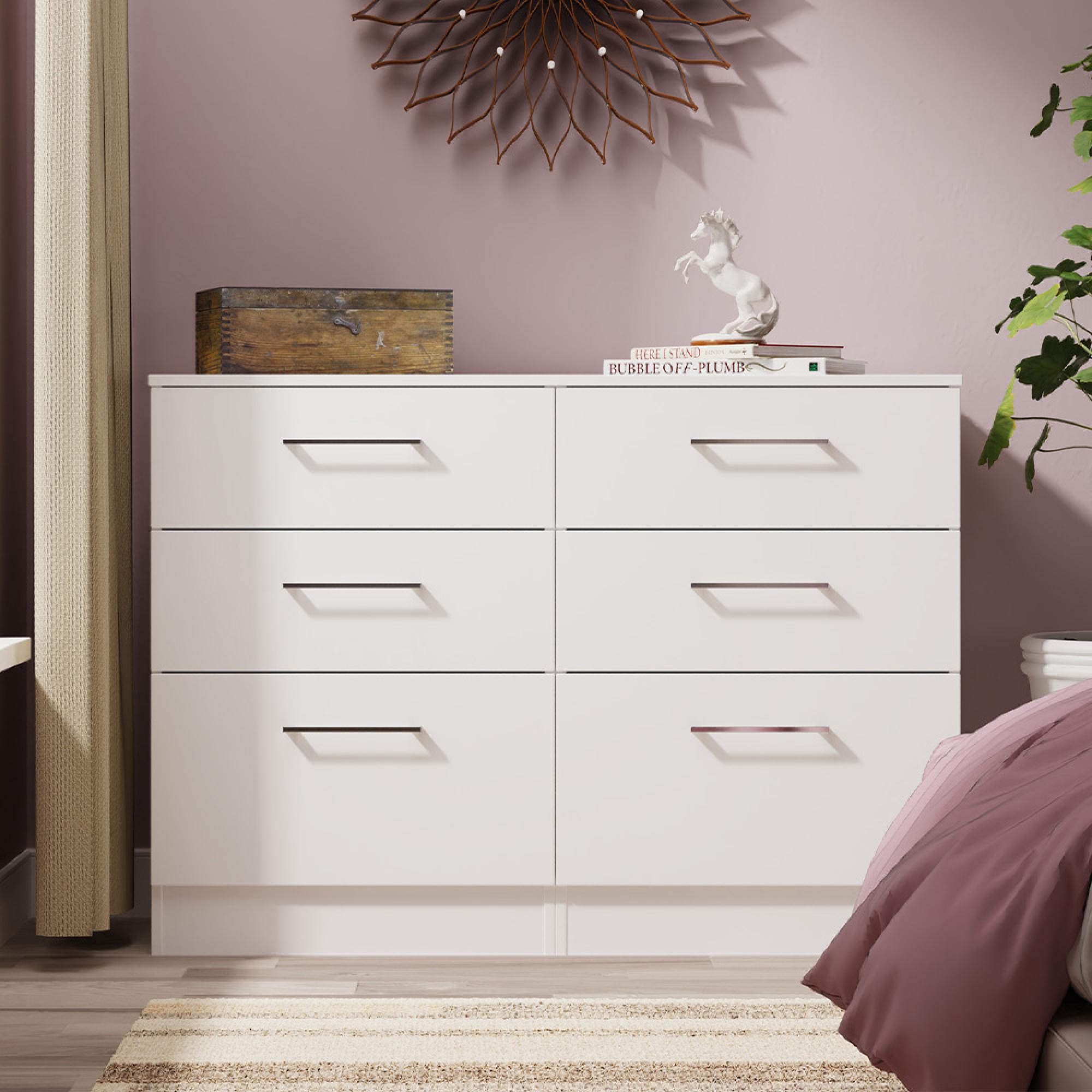 Worcester Chest - 6 Drawer - Midi - White