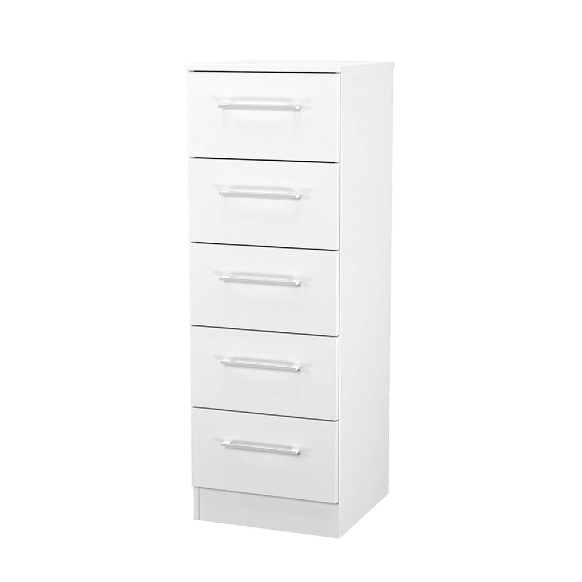 Worcester Chest - 5 Drawer - Narrow - White