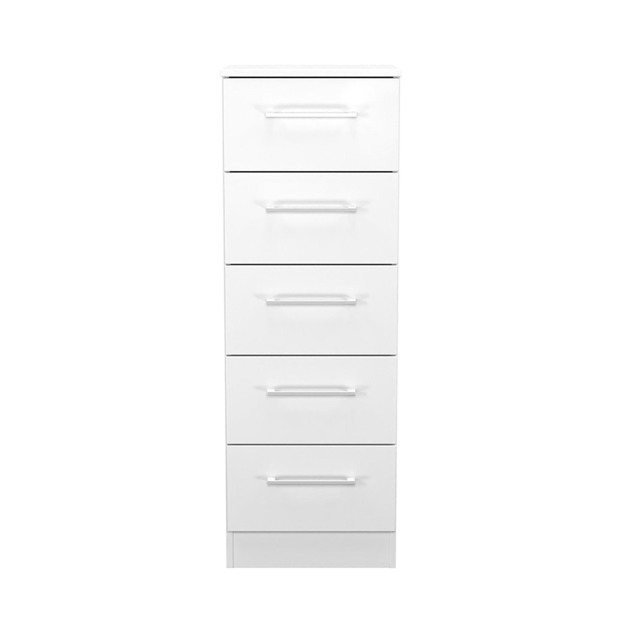 Worcester Chest - 5 Drawer - Narrow - White