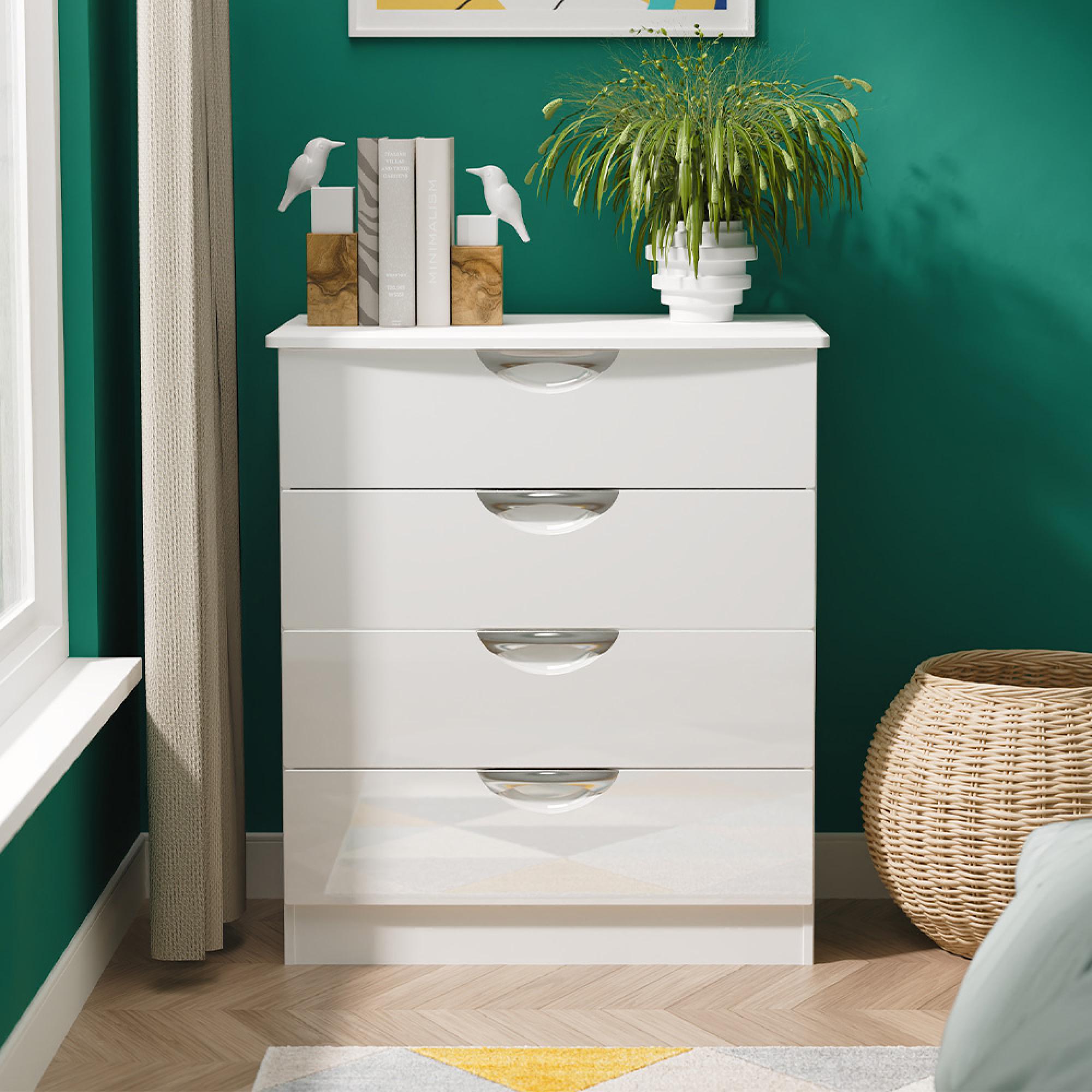 Camden Chest - 4 Drawer - White Gloss