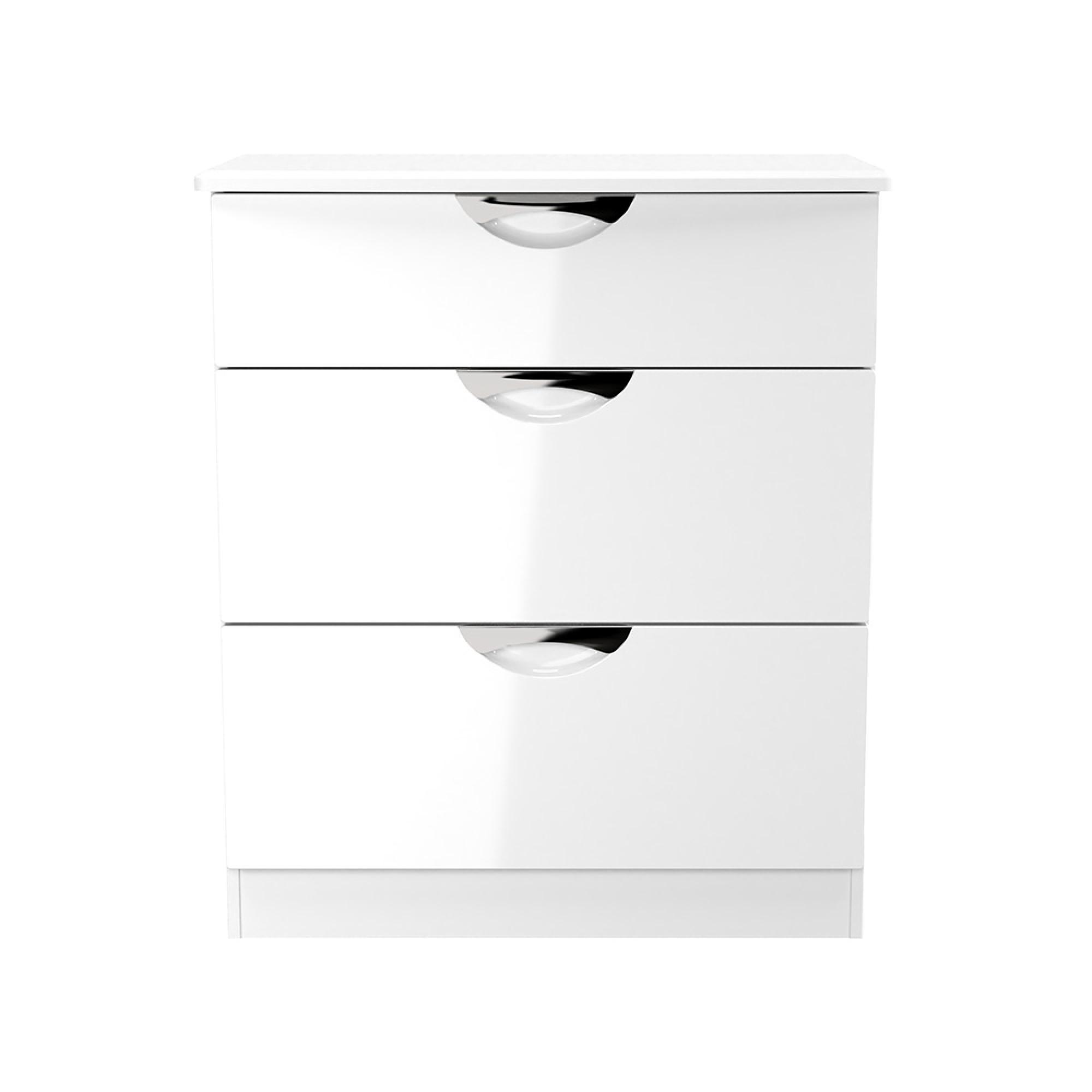 Camden Chest - 3 Drawer - Deep - White Gloss