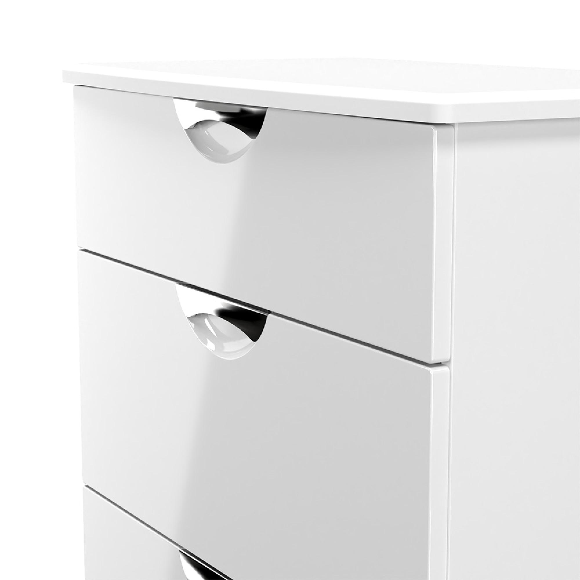 Camden Chest - 3 Drawer - Deep - White Gloss