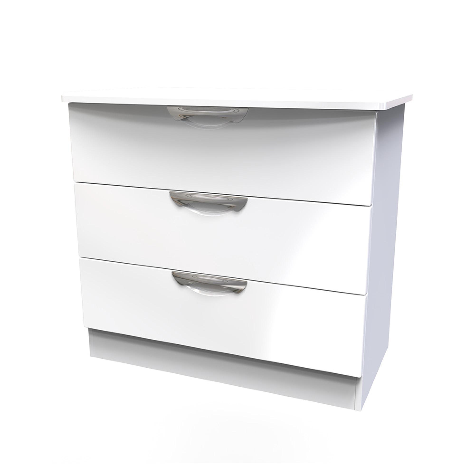 Camden Chest - 3 Drawer - Small - White Gloss