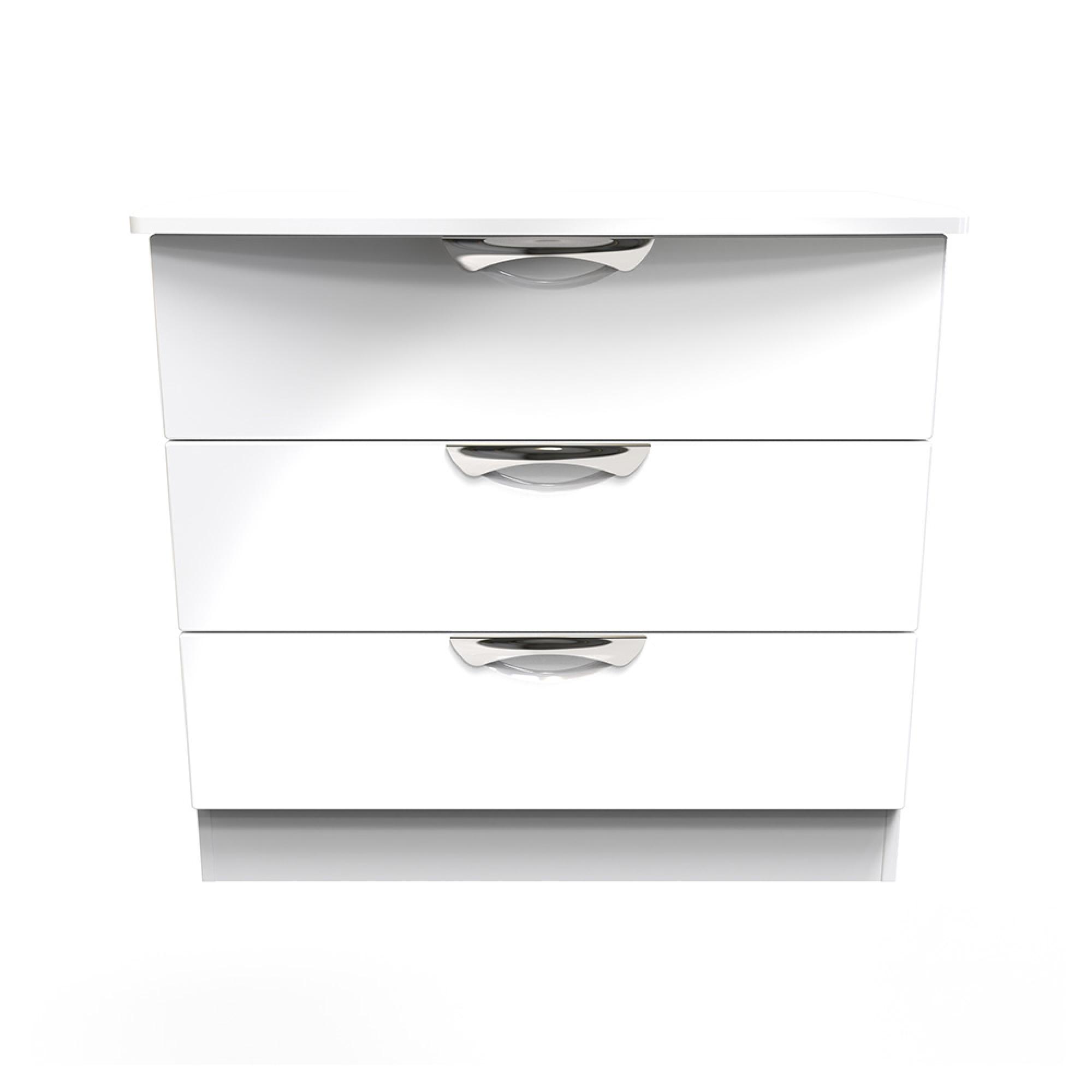 Camden Chest - 3 Drawer - Small - White Gloss