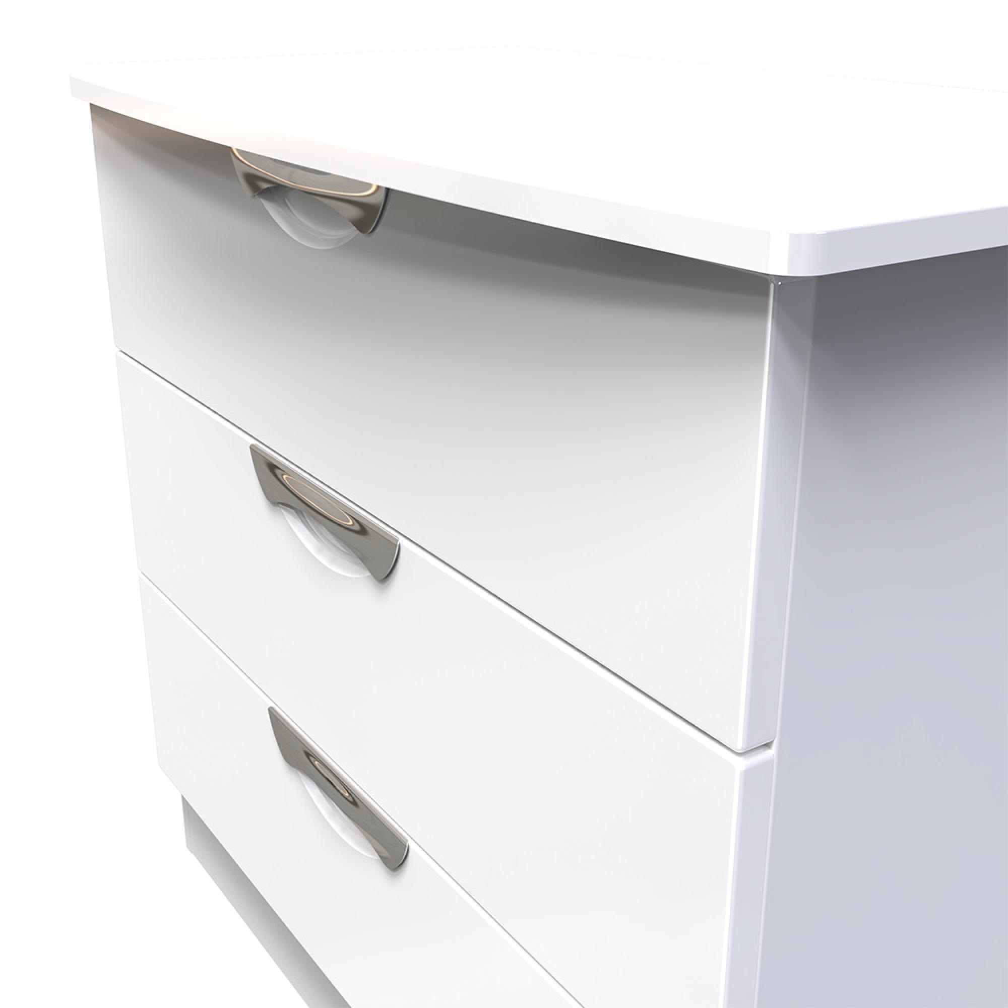 Camden Chest - 3 Drawer - Small - White Gloss