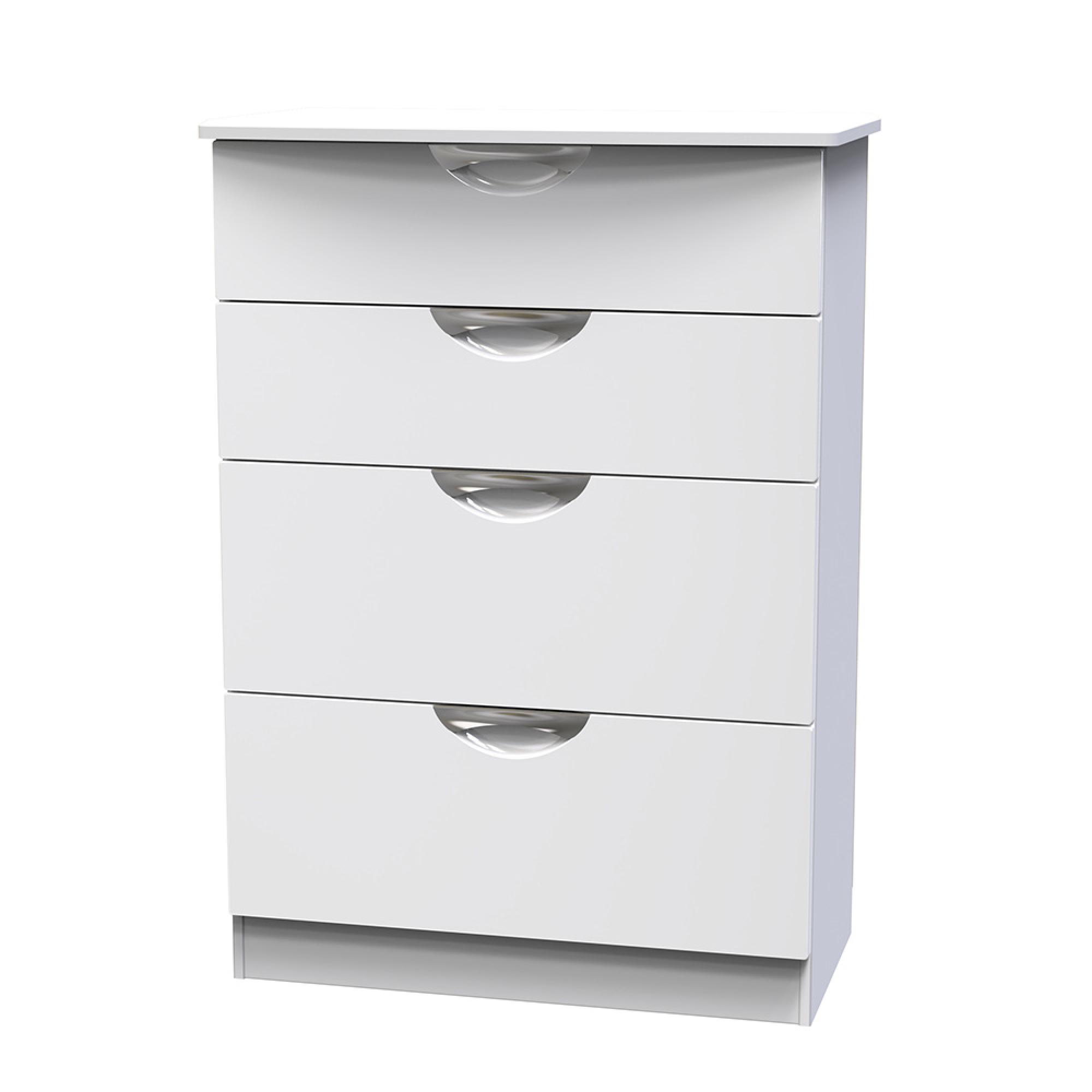 Camden Chest - 4 Drawer - Deep - White Gloss