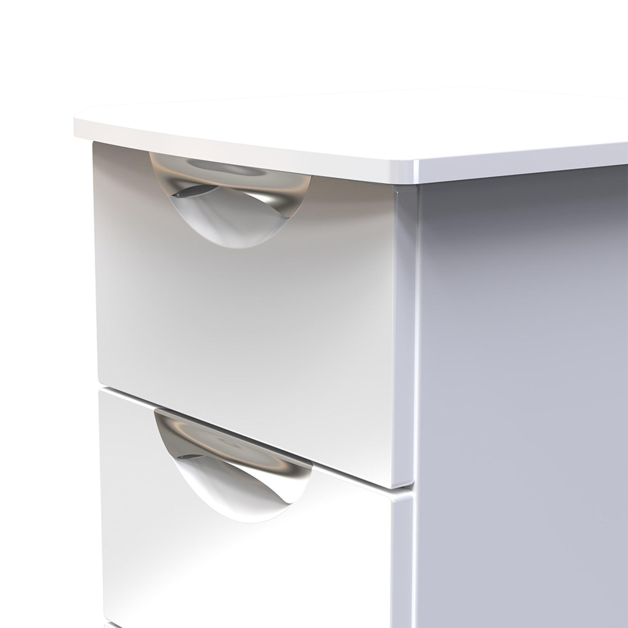 Camden Chest - 5 Drawer - Narrow - White Gloss