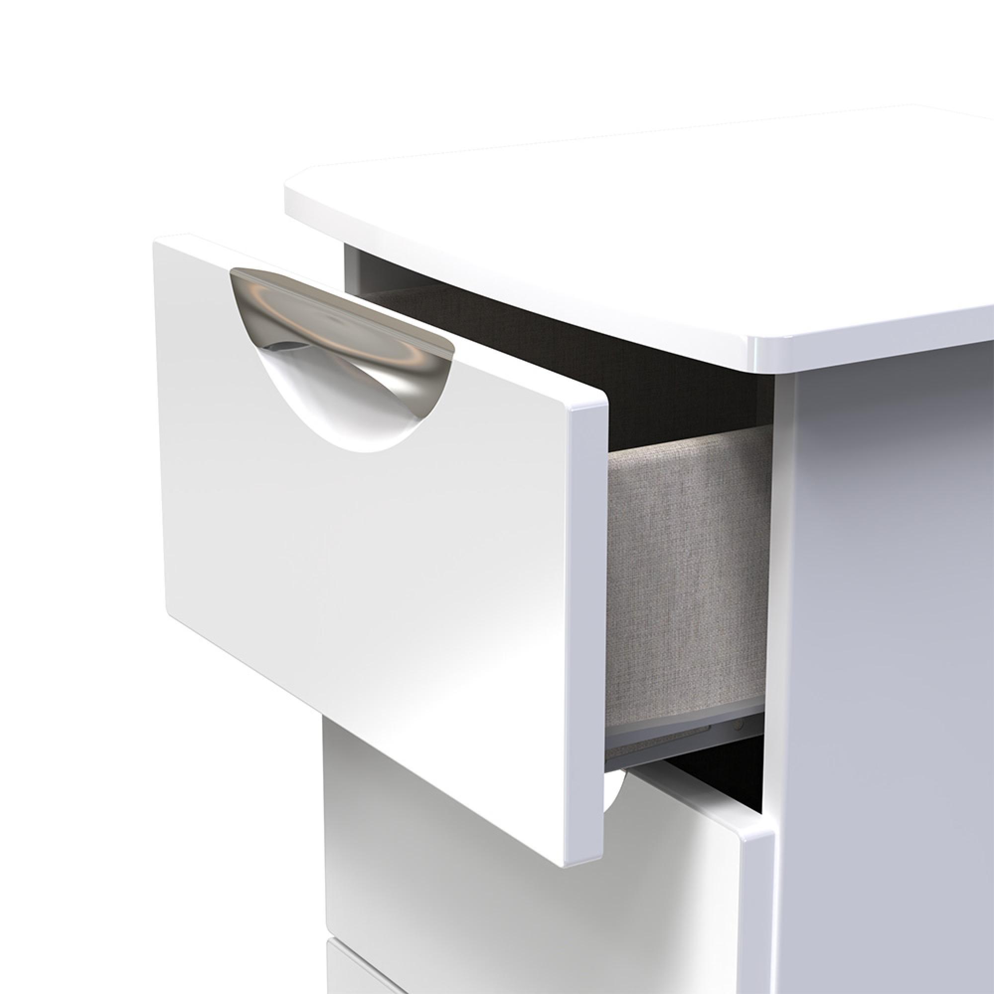 Camden Chest - 5 Drawer - Narrow - White Gloss