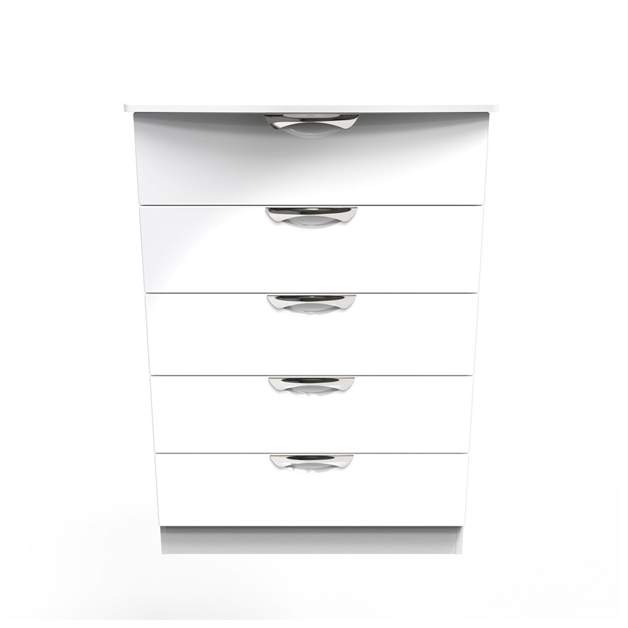 Camden Chest - 5 Drawer - White Gloss