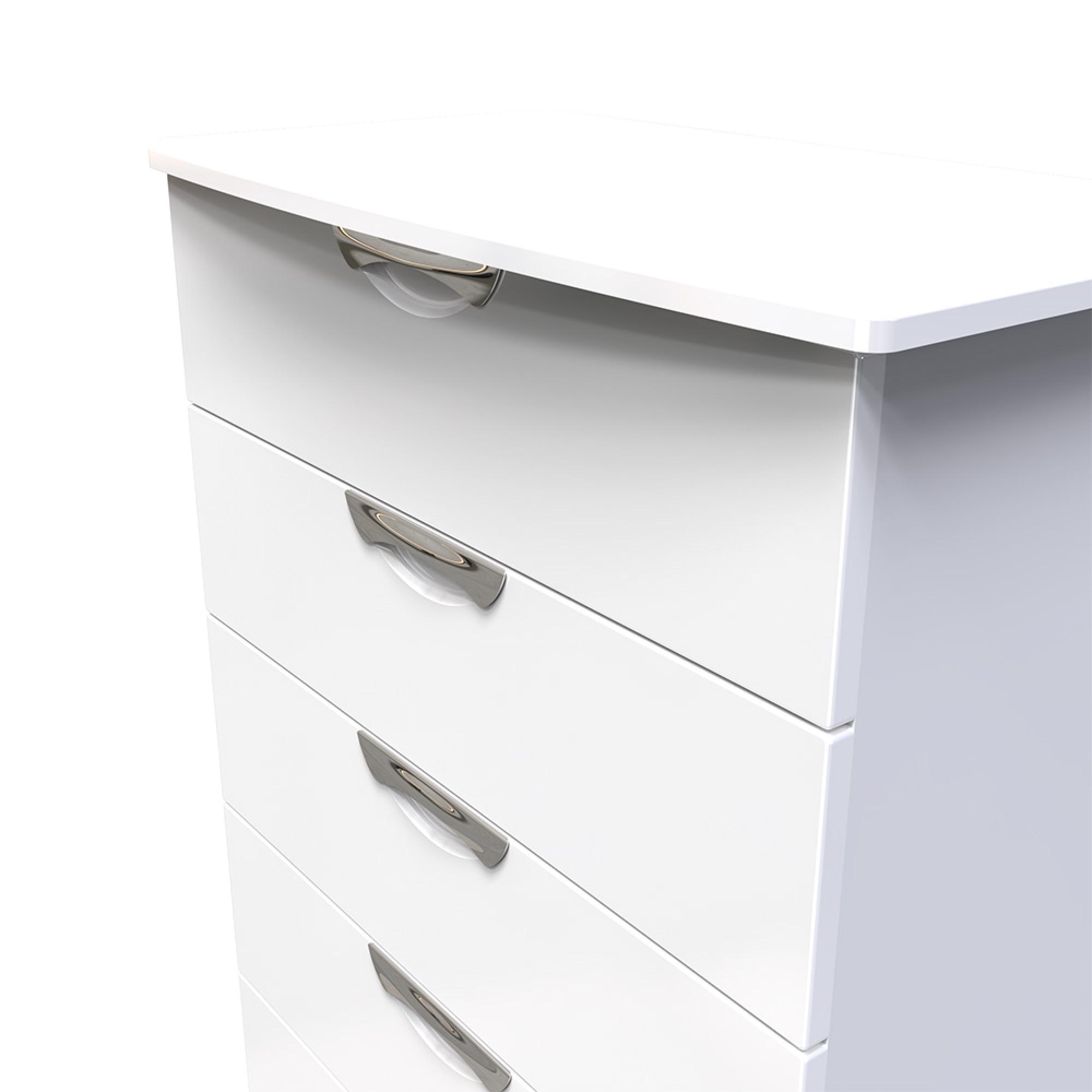 Camden Chest - 5 Drawer - White Gloss