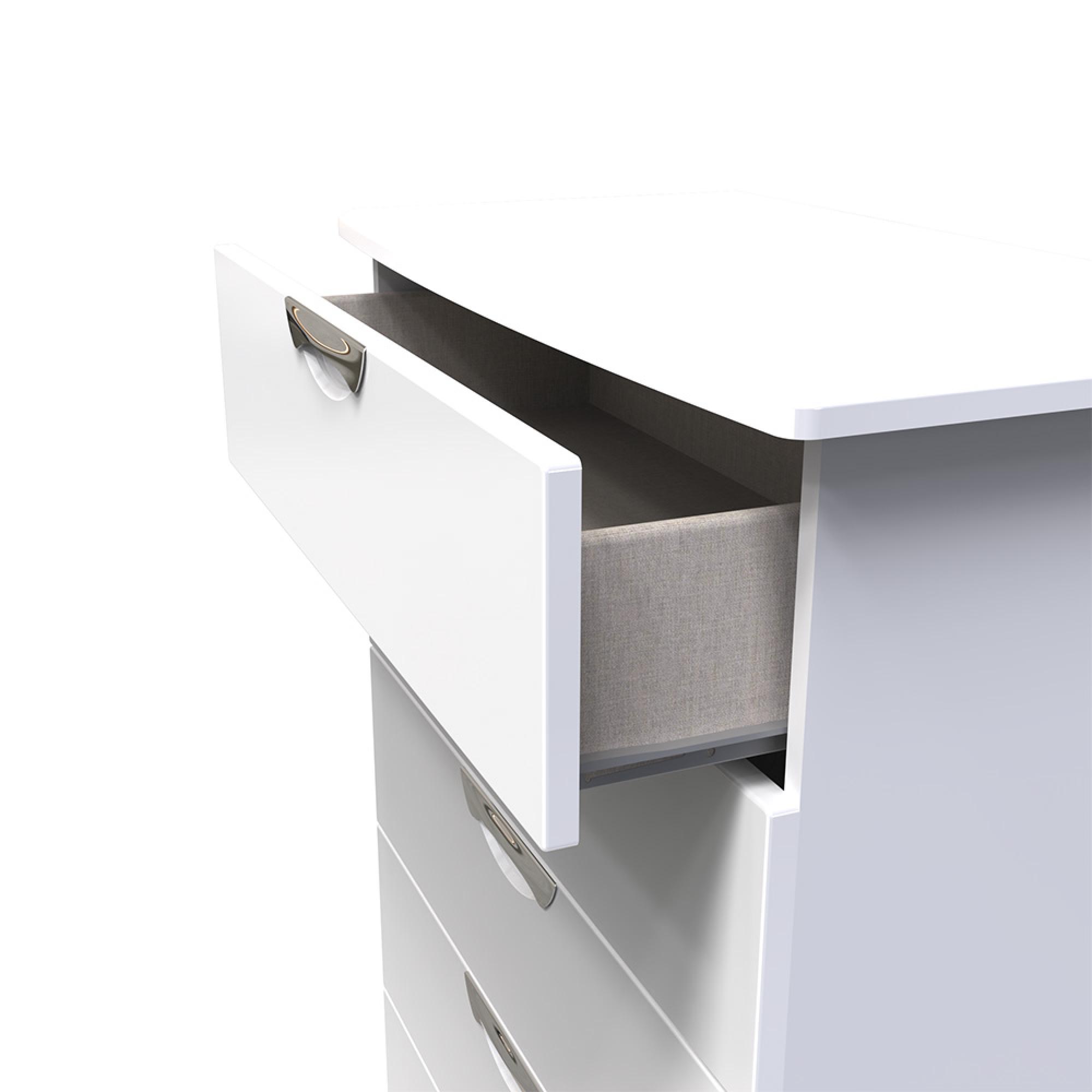 Camden Chest - 5 Drawer - White Gloss