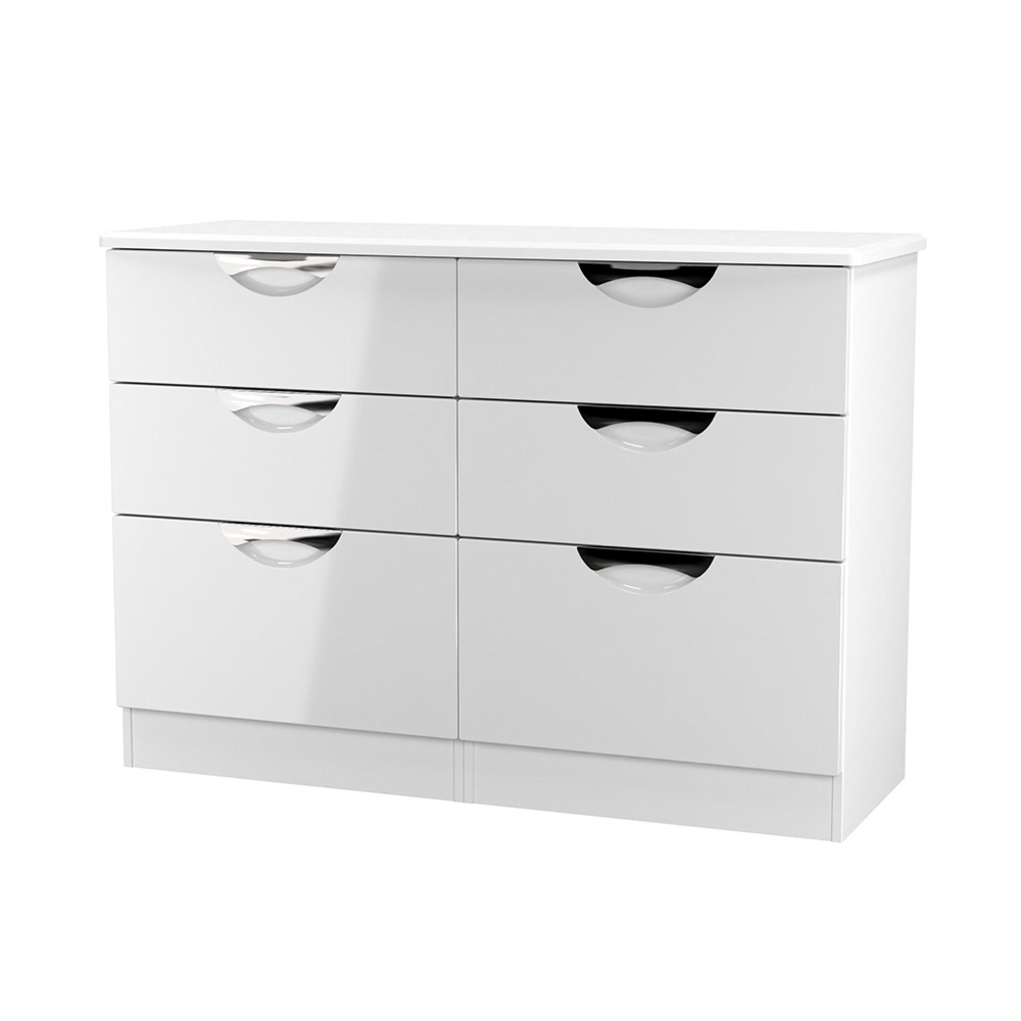 Camden Chest - 6 Drawer - Midi - White Gloss
