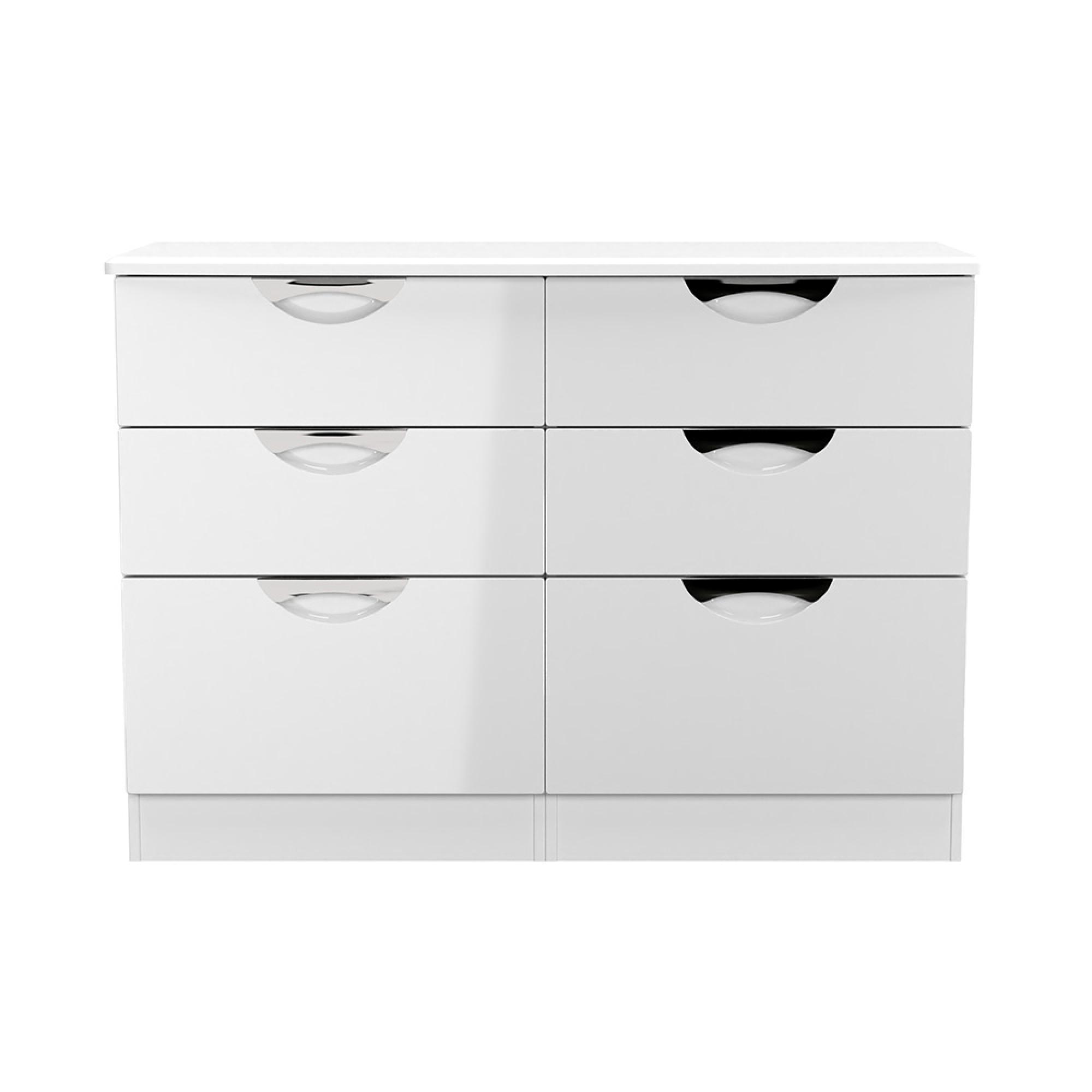 Camden Chest - 6 Drawer - Midi - White Gloss