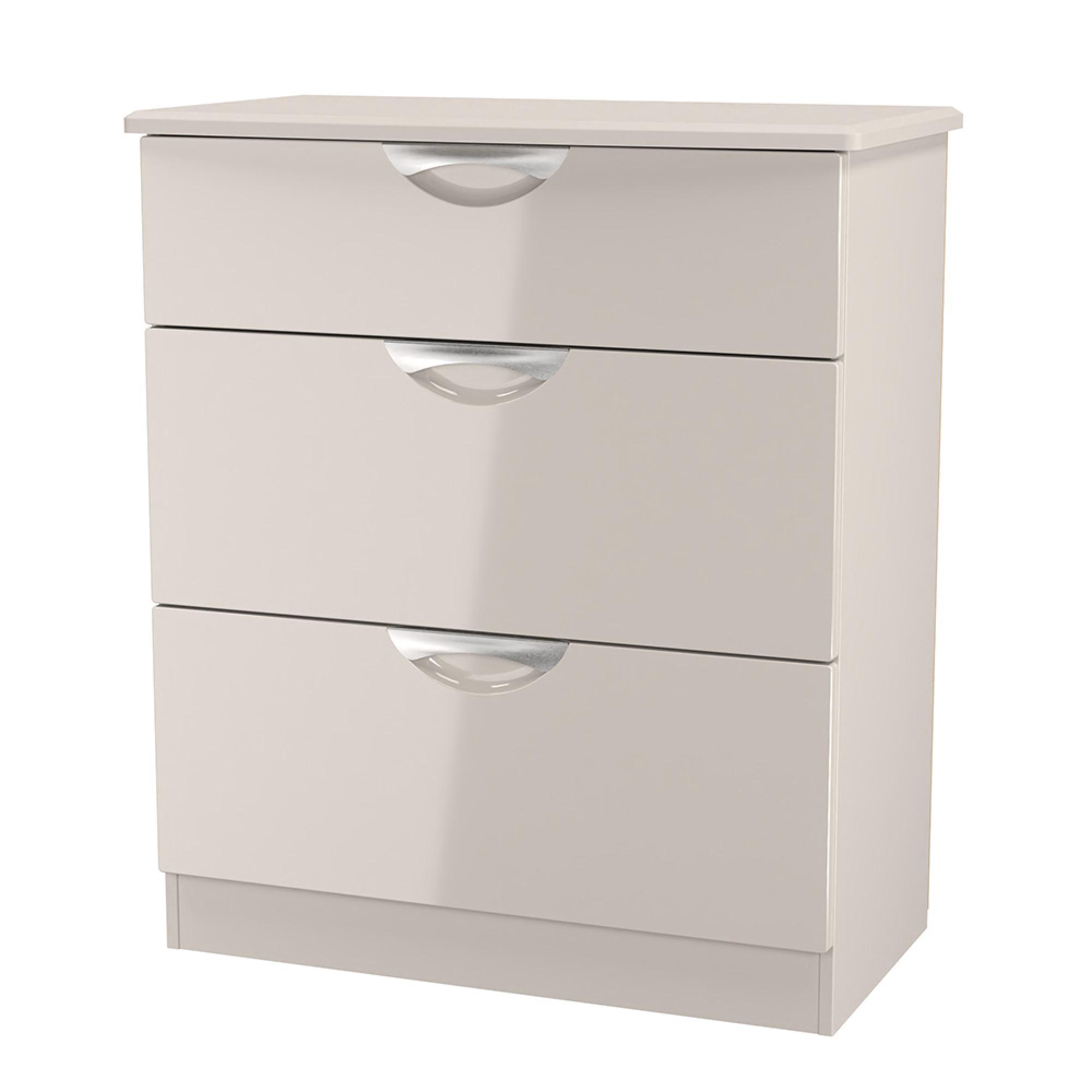 Camden Chest - 3 Drawer - Deep - Gloss Cashmere