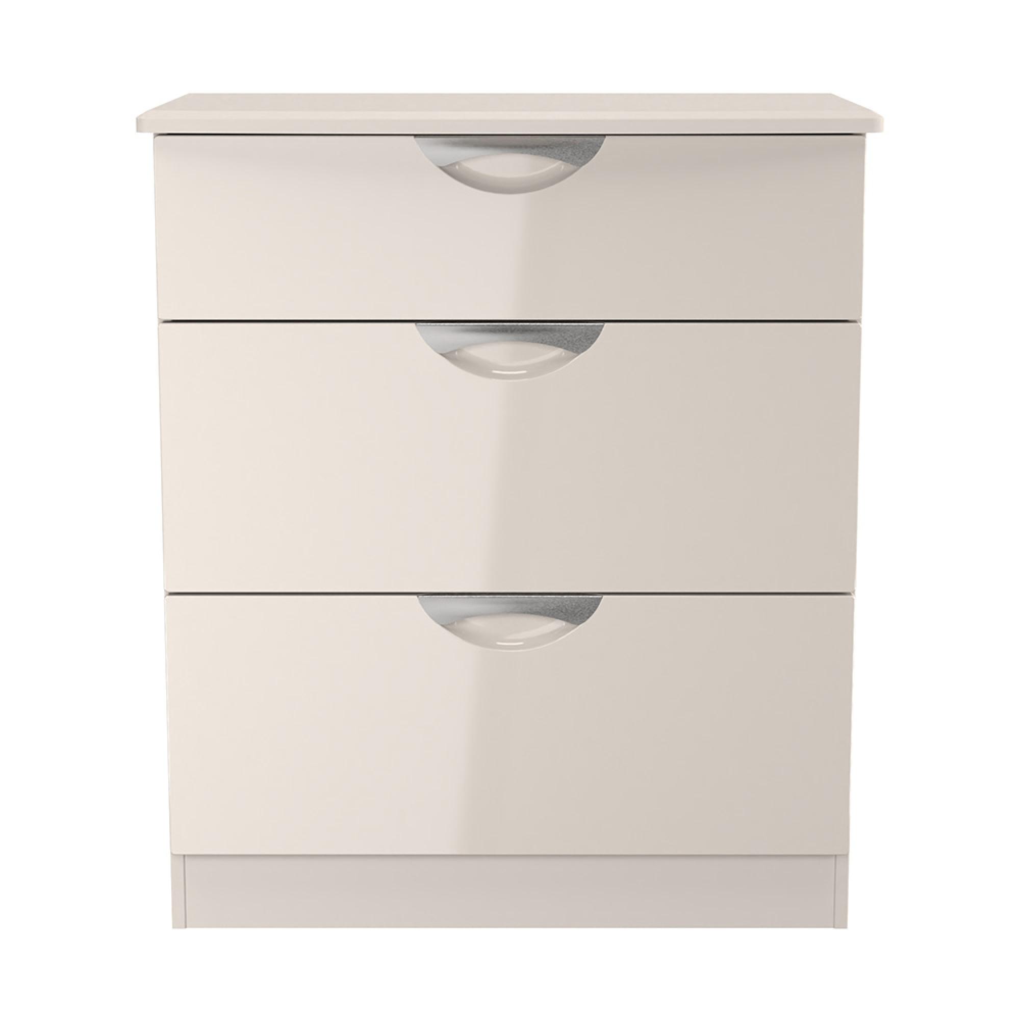 Camden Chest - 3 Drawer - Deep - Gloss Cashmere