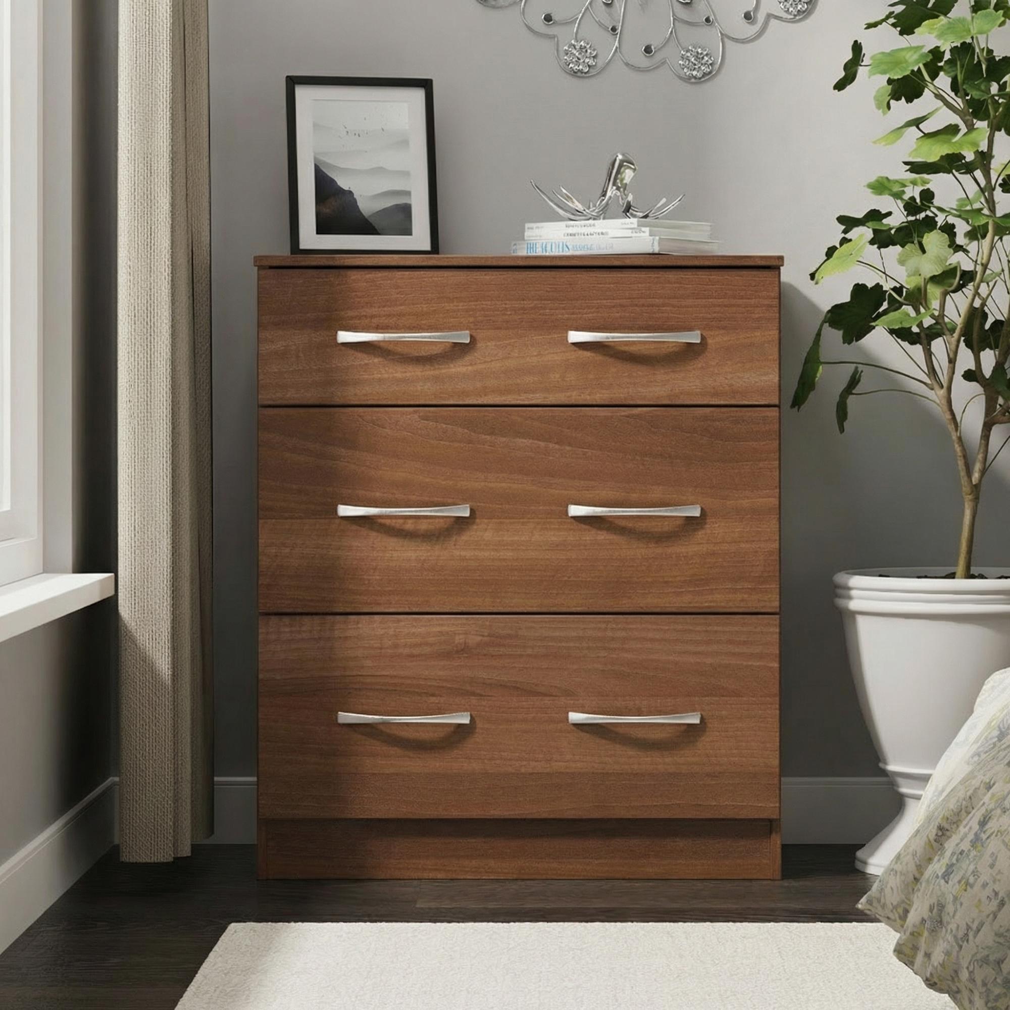 Avon Chest - 3 Drawer - Deep - Walnut