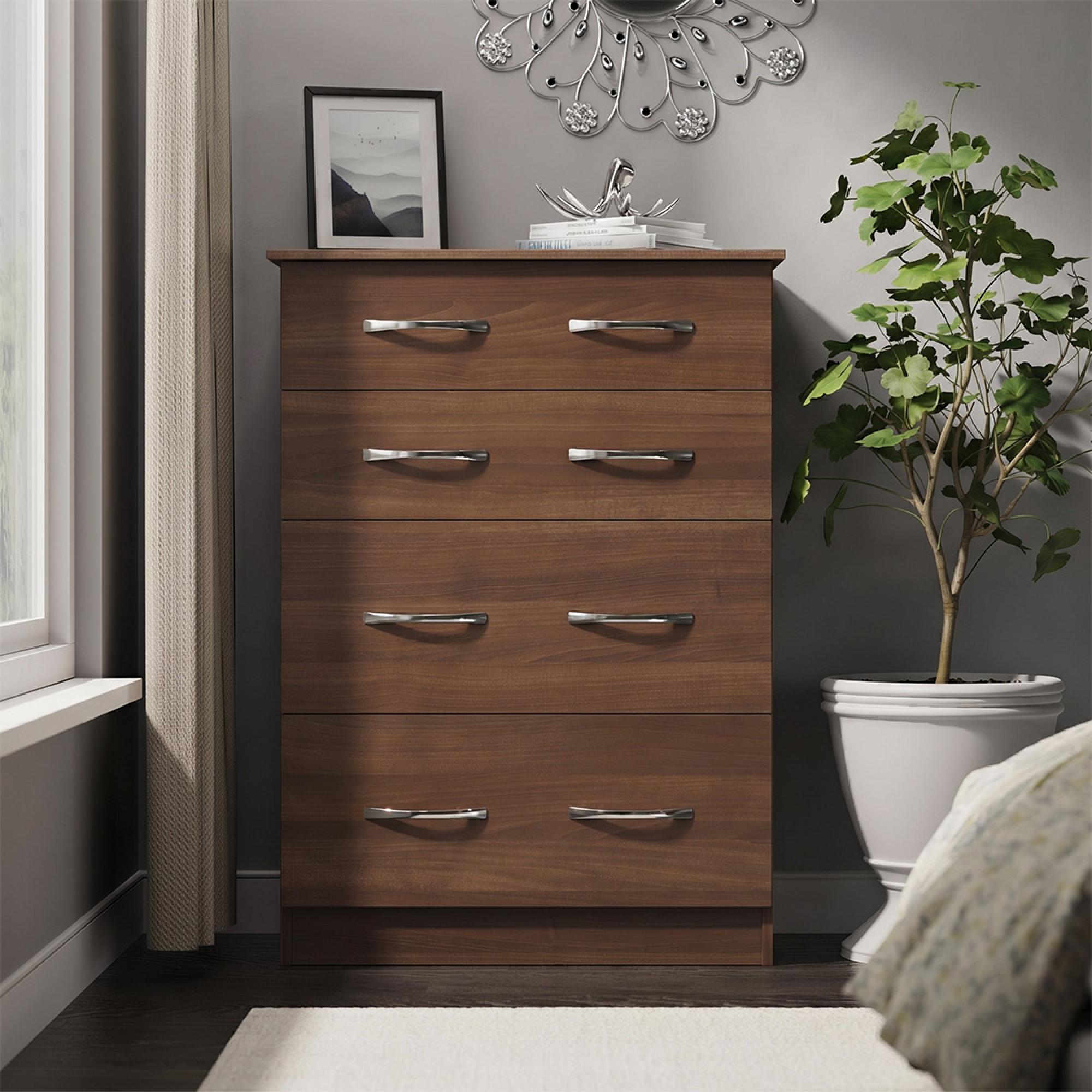 Avon Chest - 4 Drawer - Deep - Walnut