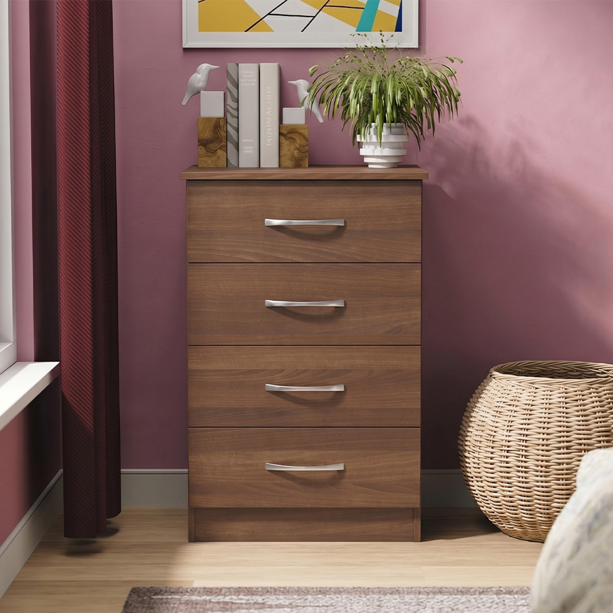 Avon Chest - 4 Drawer - Midi - Walnut