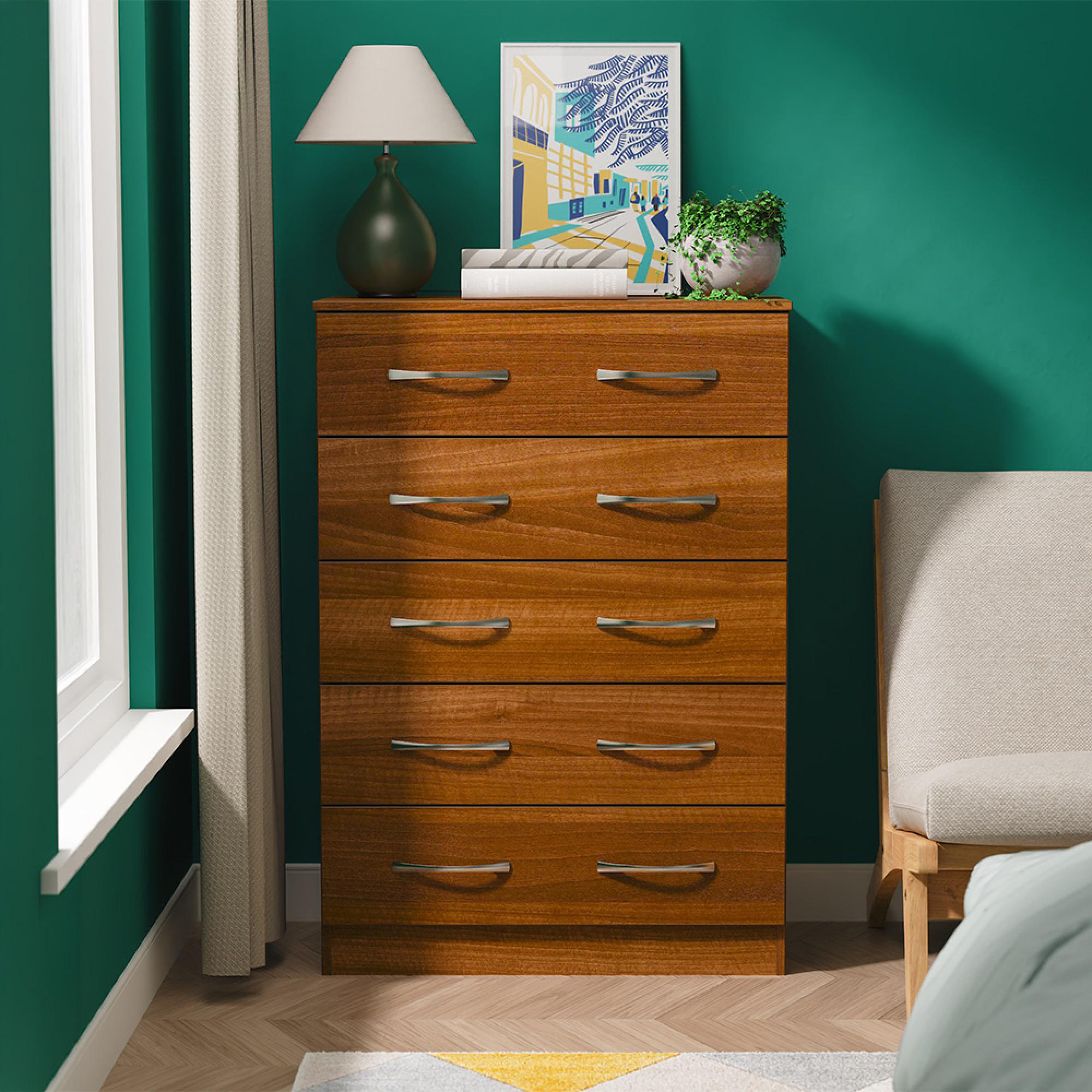Avon Chest - 5 Drawer - Walnut