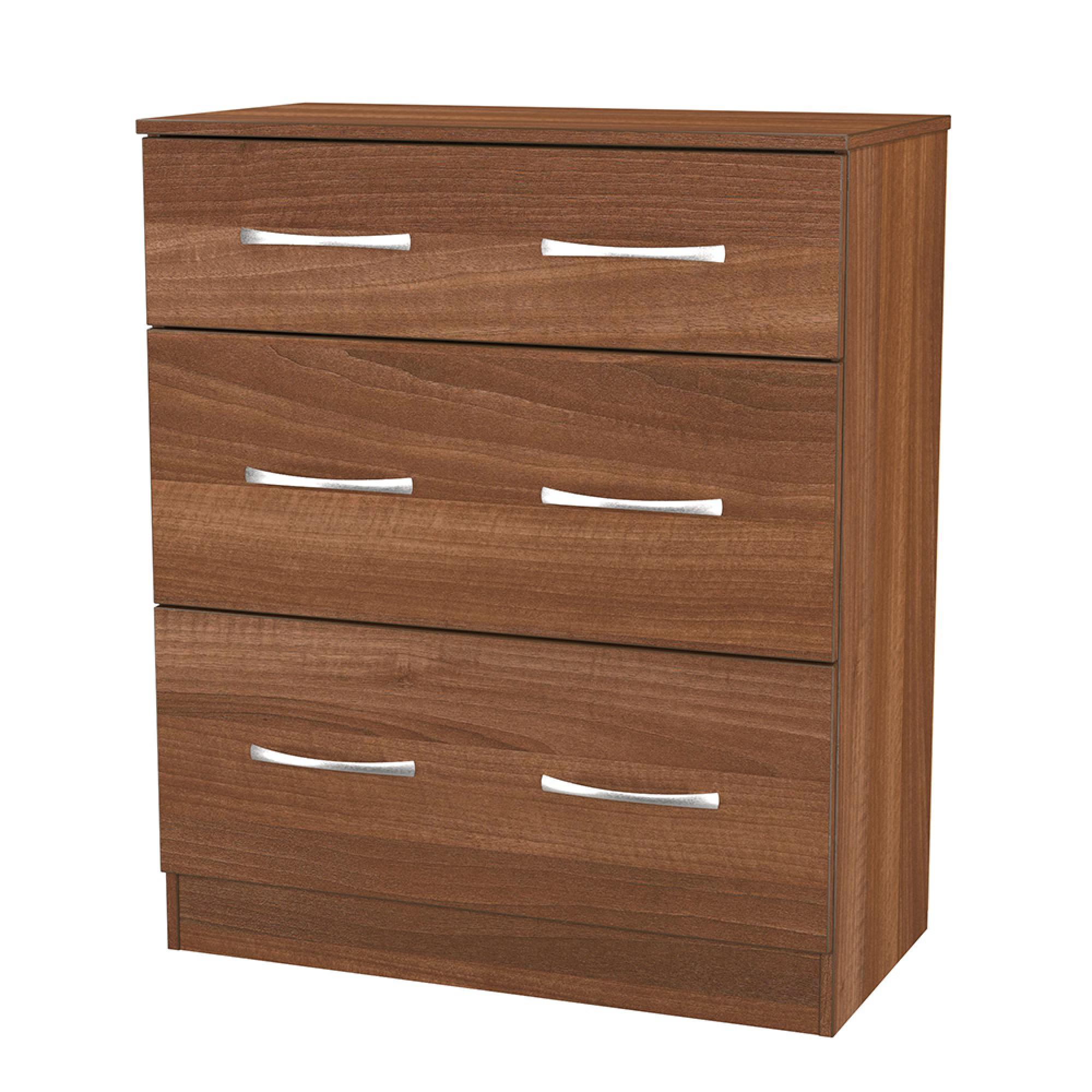Avon Chest - 3 Drawer - Deep - Walnut