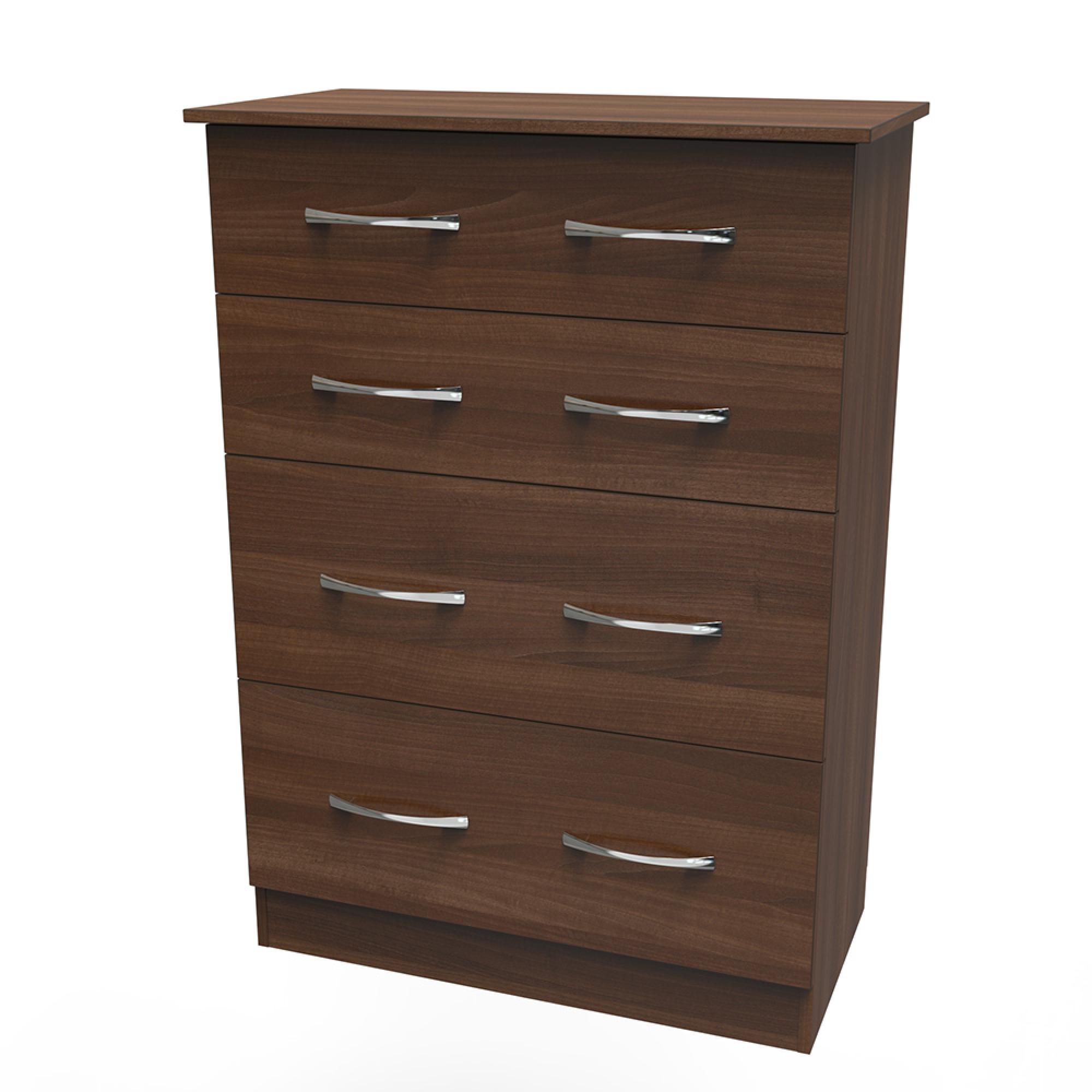 Avon Chest - 4 Drawer - Deep - Walnut