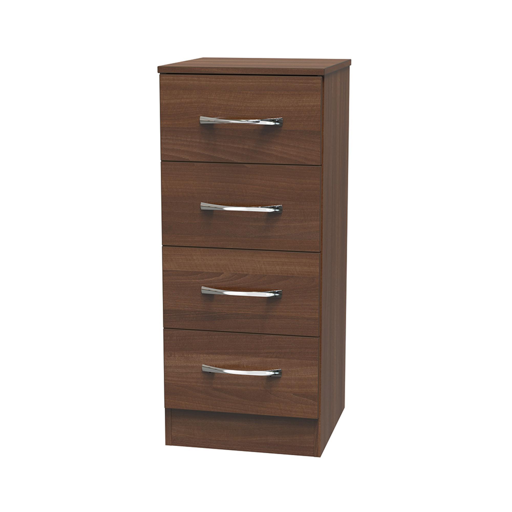 Avon Chest - 4 Drawer - Narrow - Walnut