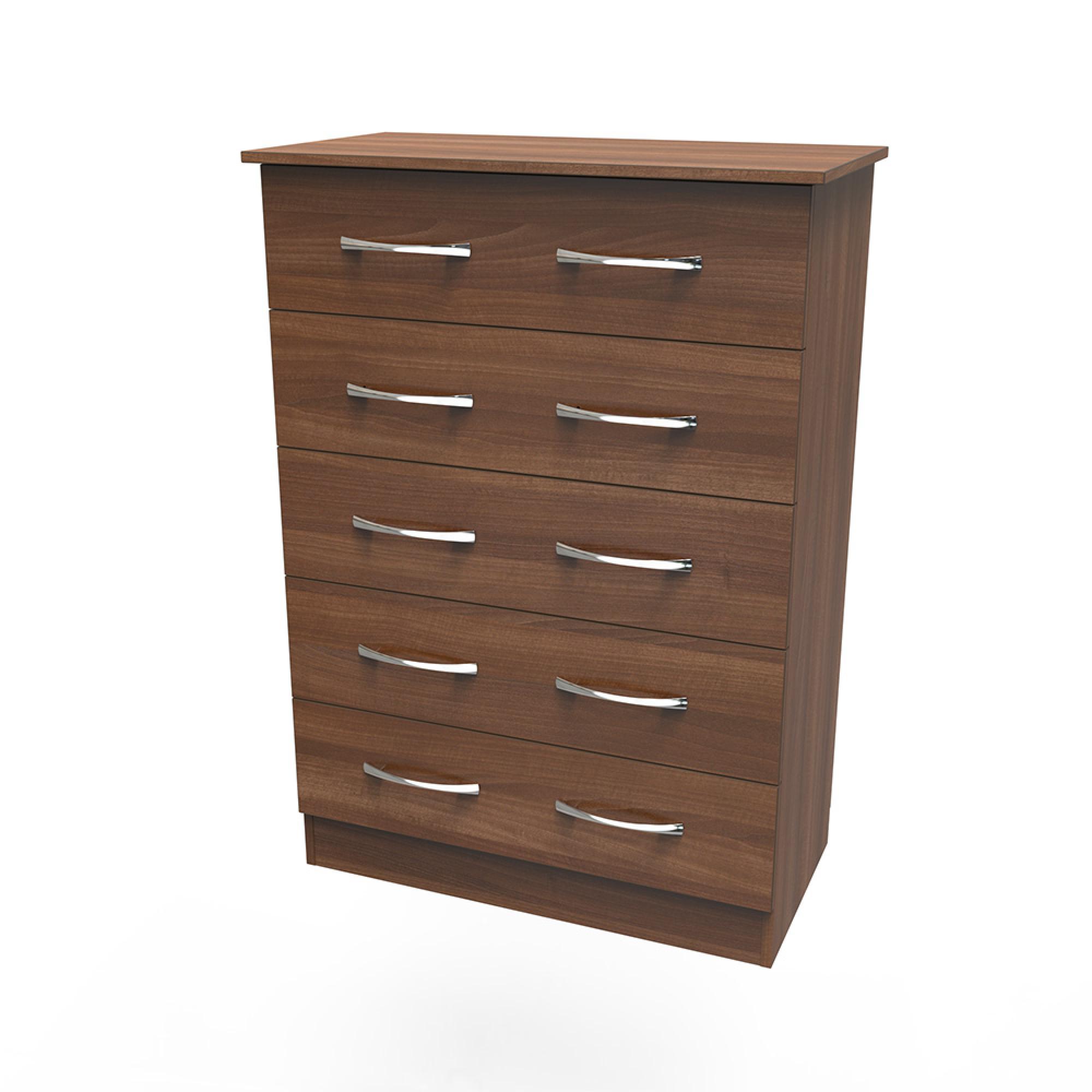 Avon Chest - 5 Drawer - Walnut