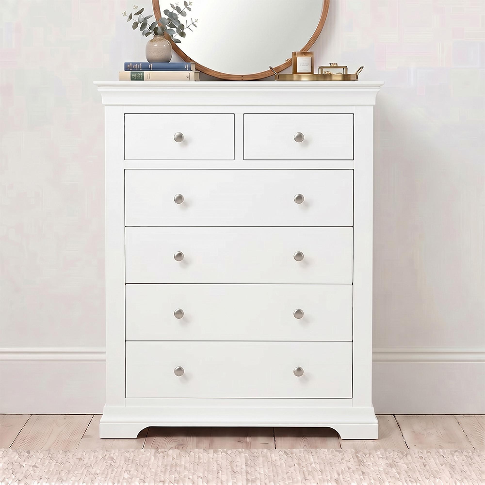 Paisley Chest - 2+4 Drawer - Tall - White Painted